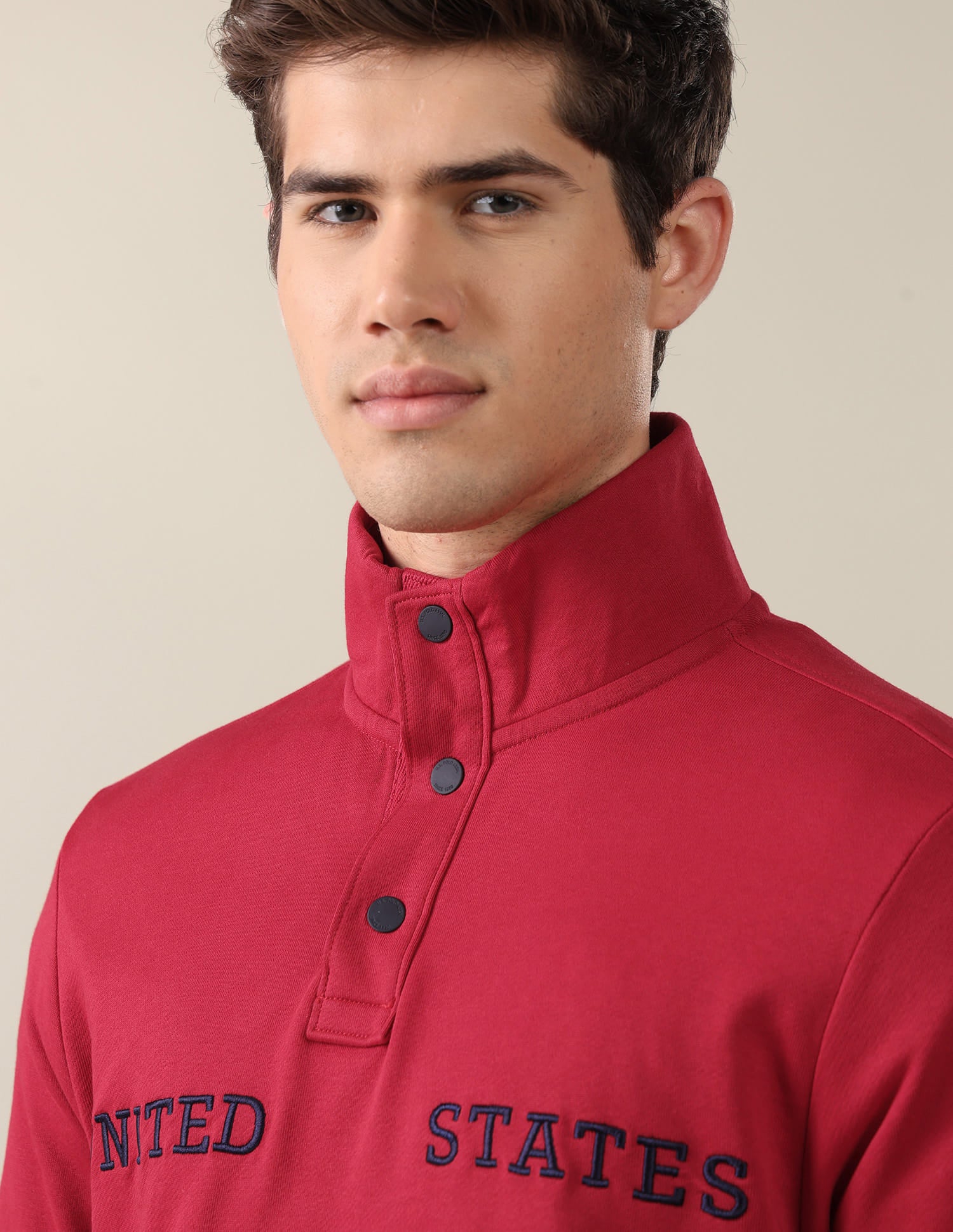 Brand Printed Regular Fit Sweatshirt Red - U.S. Polo Assn. India | Large