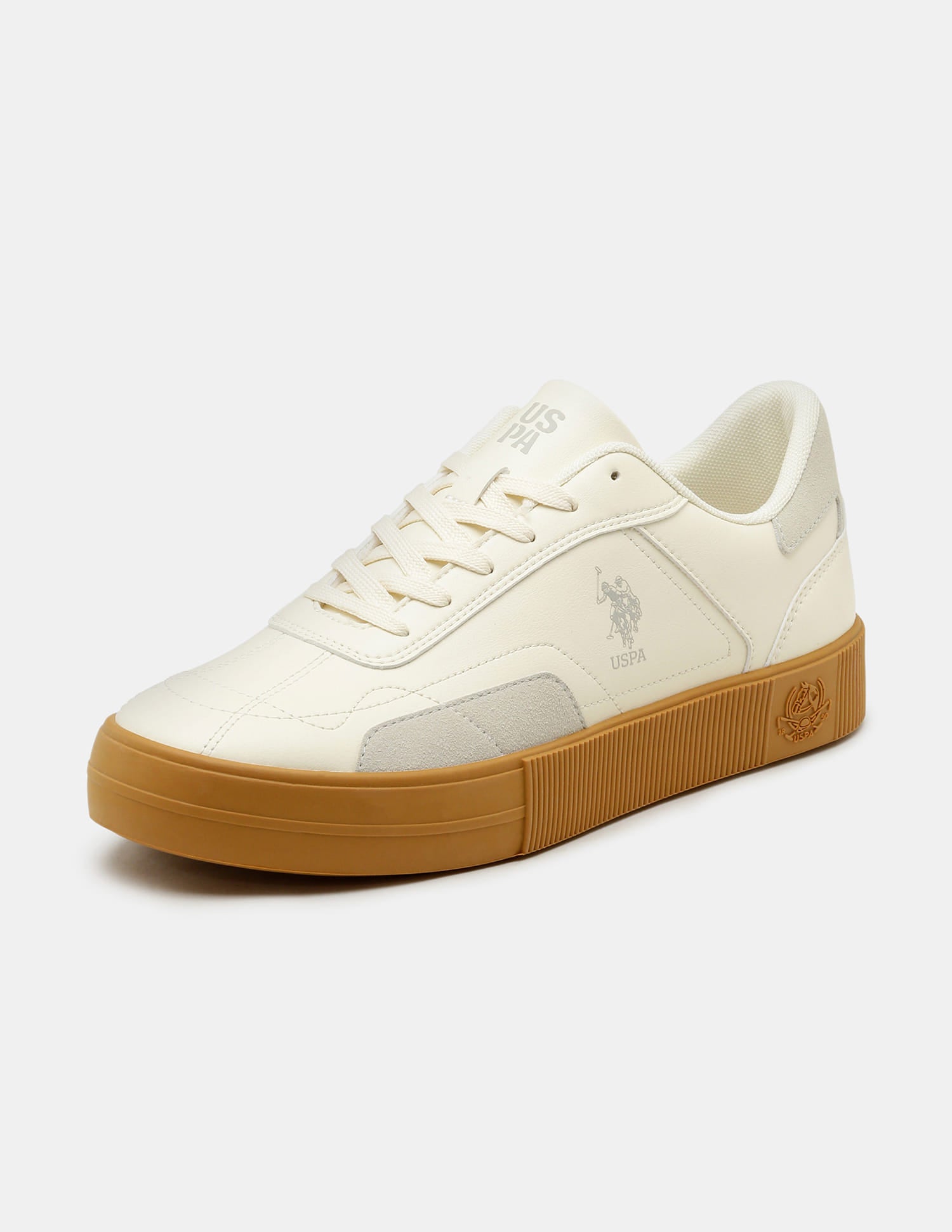 Men Zyron Round Toe Sneakers White - U.S. Polo Assn. India | Large