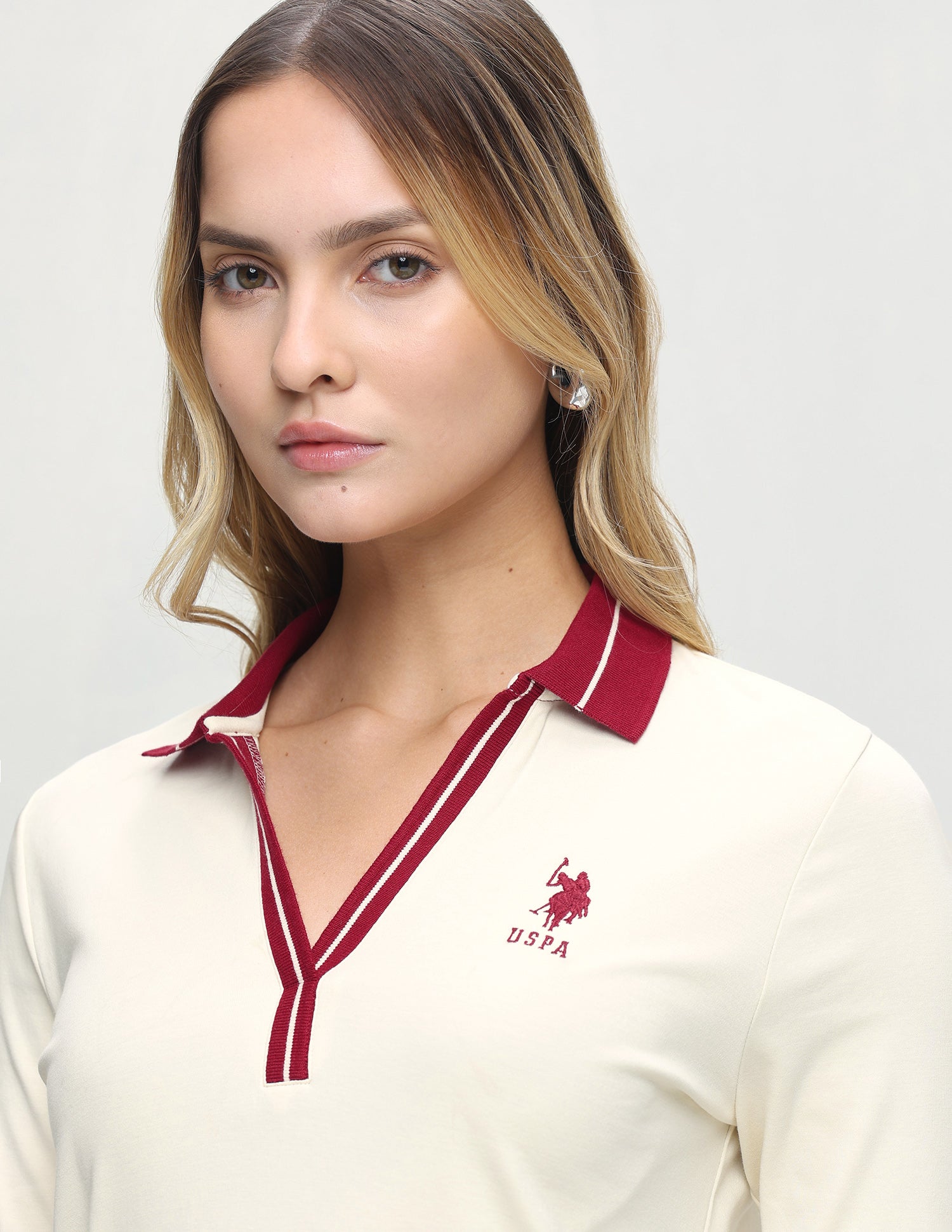Solid Regular Fit Polo Shirt Ecru - U.S. Polo Assn. India | Large