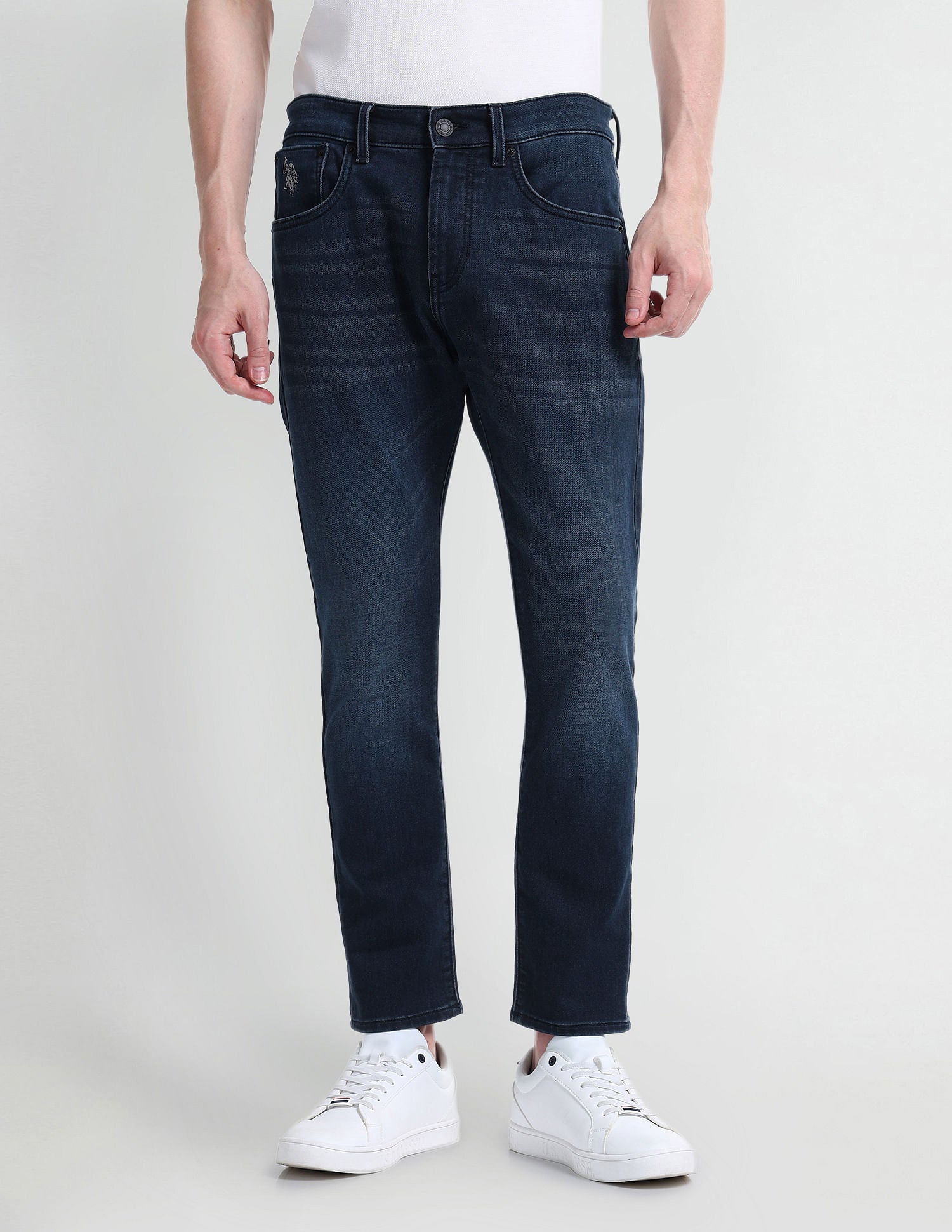 Henry Tapered Cropped Fit Blue Jeans Dark-Blue - U.S. Polo Assn. India | Large