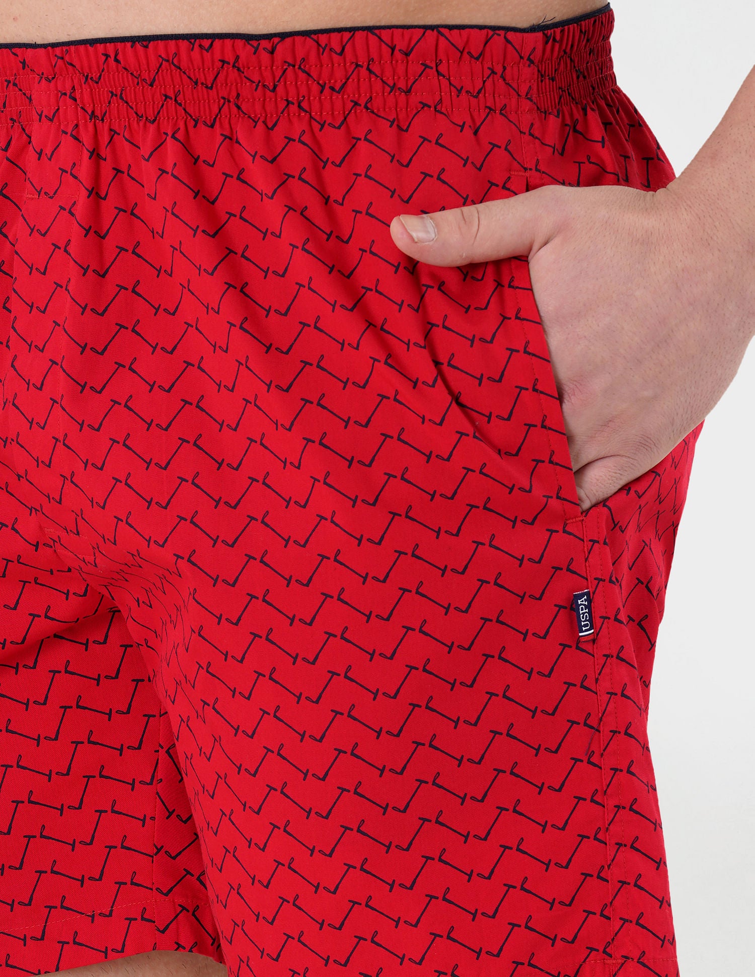 Dual Pocket All Over Print EX002 Boxers - Pack Of 1 Red - U.S. POLO ASSN. | Large