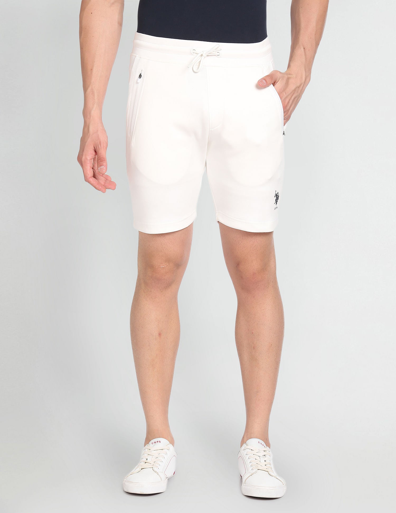 Solid Knit Shorts White - U.S. Polo Assn. India | Large