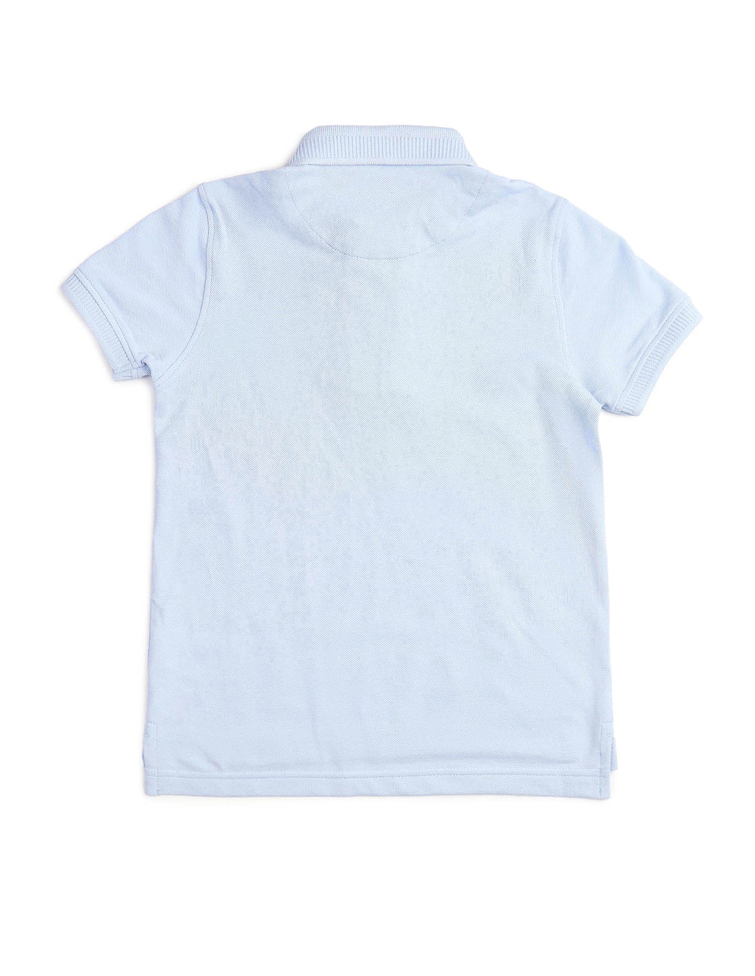 Boys Regular Fit Solid Polo Shirt Light Blue - U.S. POLO ASSN. | Large