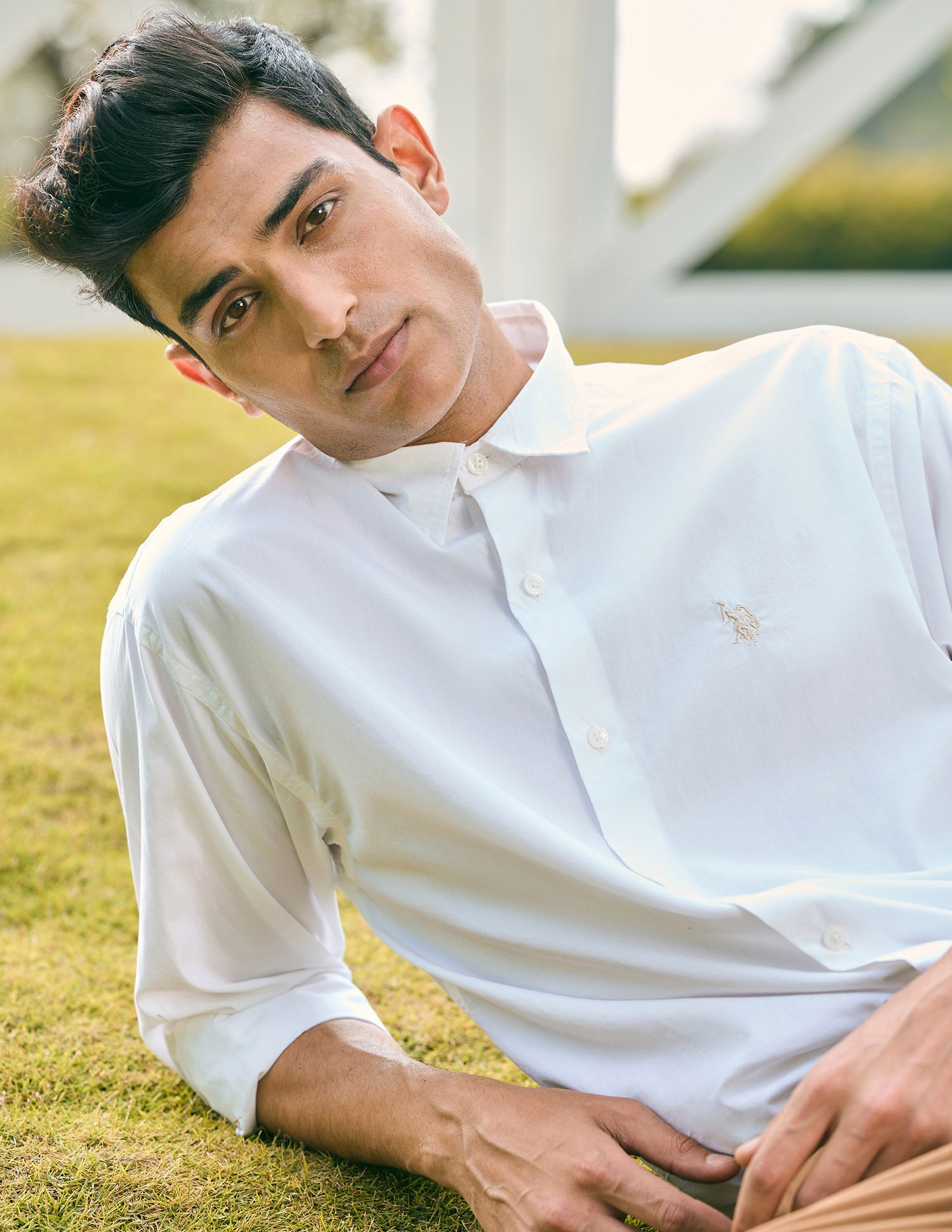 Pacho X Vertical Striped Tailored Fit Shirt White - U.S. POLO ASSN. | Large