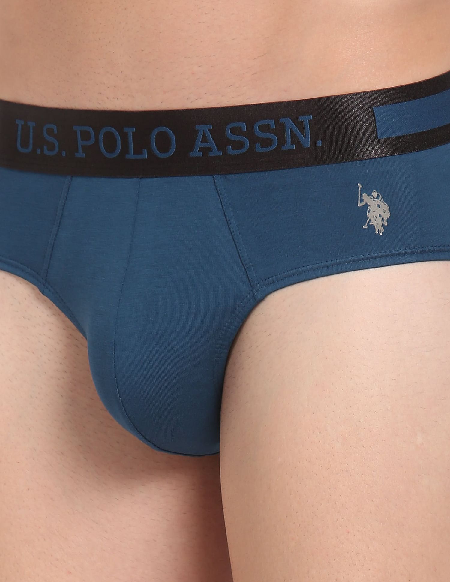 Mid Rise Solid PB001 Premium Briefs - Pack Of 1 Blue Opal - U.S. POLO ASSN. | Large