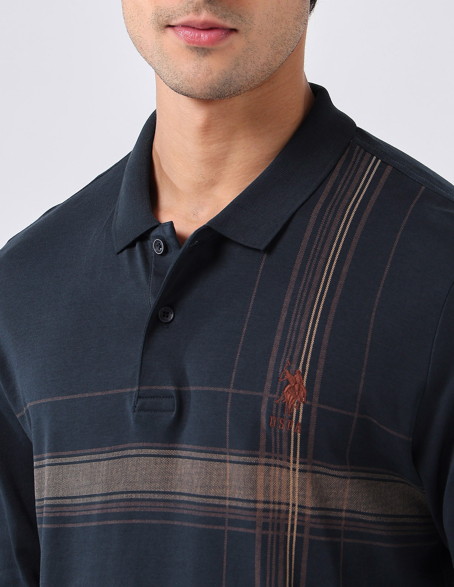 Checked Regular Fit Polo Shirt Navy - U.S. POLO ASSN. | Large