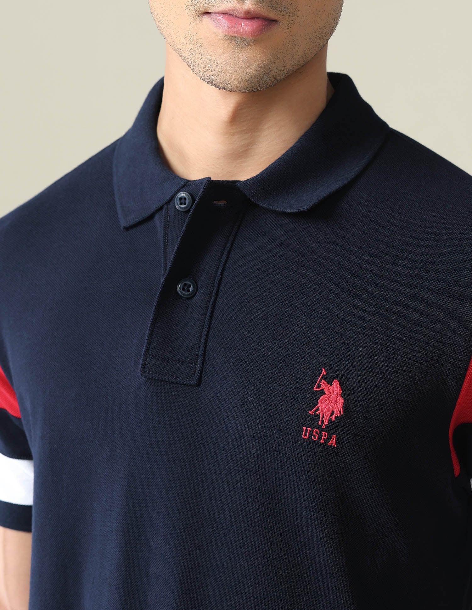 Solid Pique Polo Shirt Navy - U.S. POLO ASSN. | Large