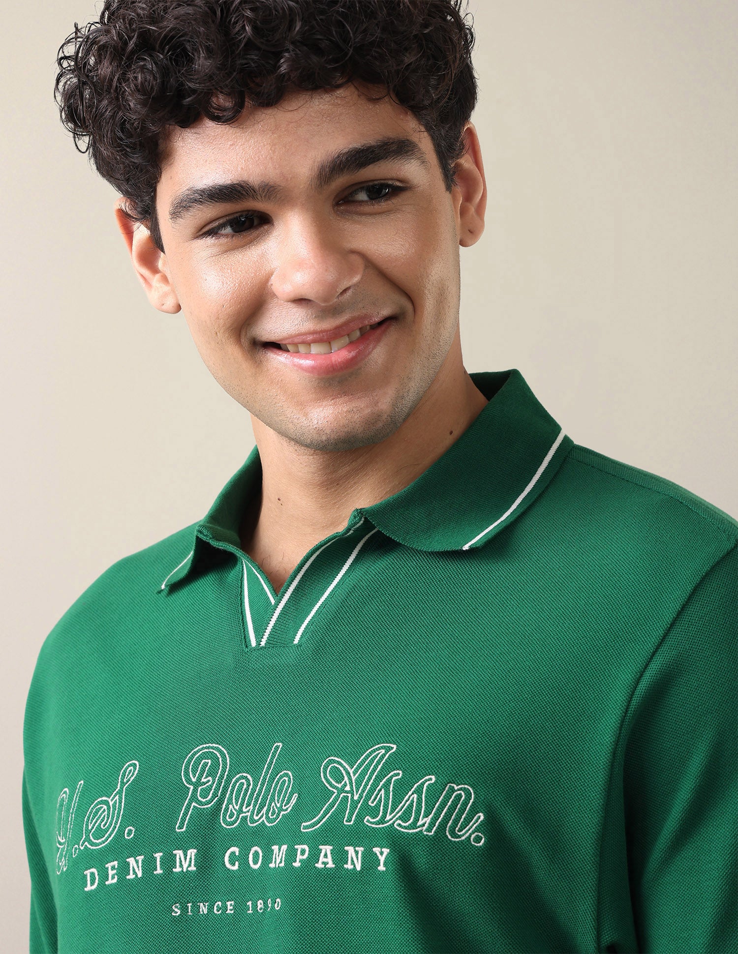 Brand Embroidered Comfort Fit Polo Shirt Green - U.S. Polo Assn. India | Large