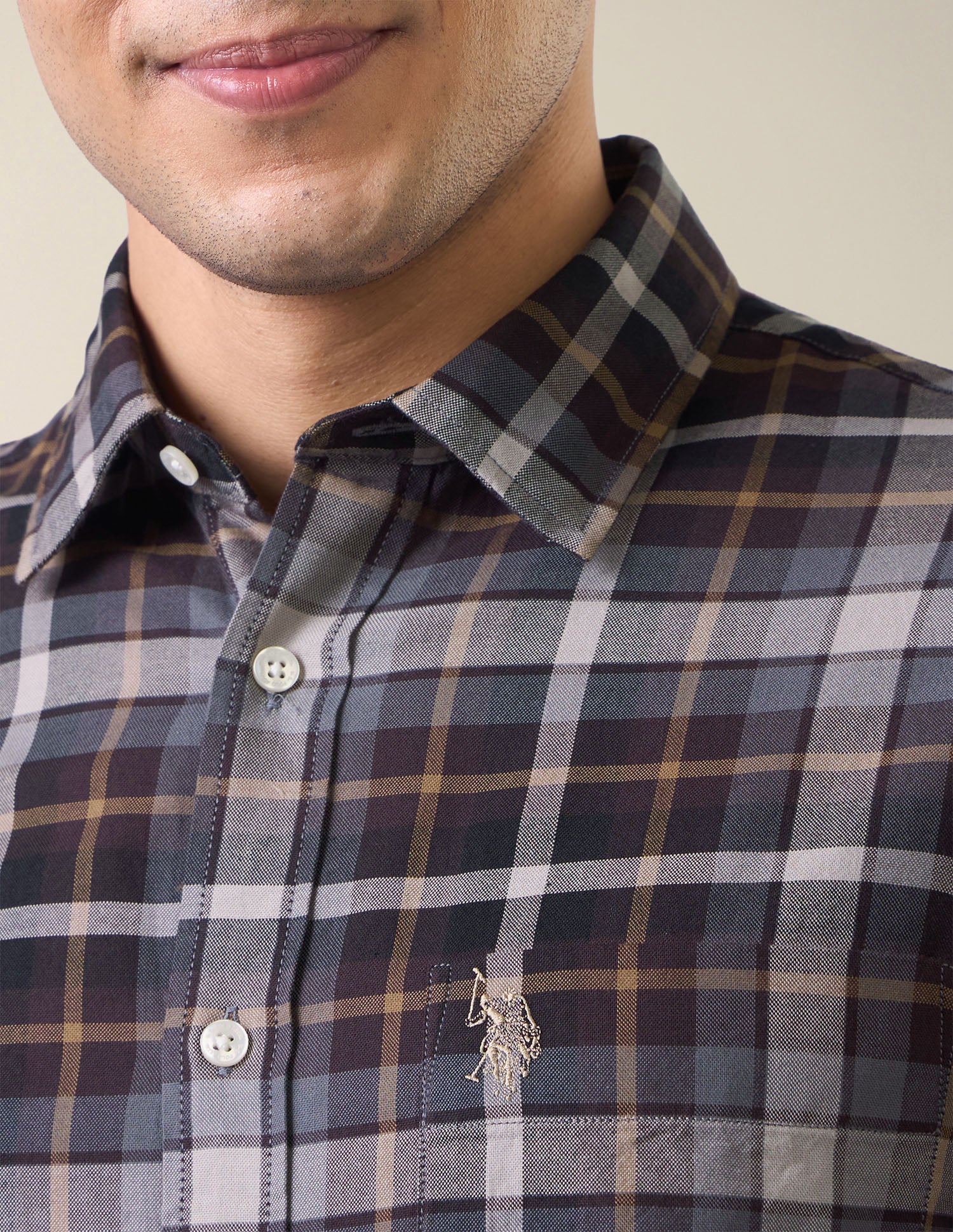 Plaid Checked Tailored Fit Shirt Choco - U.S. Polo Assn. India | Large
