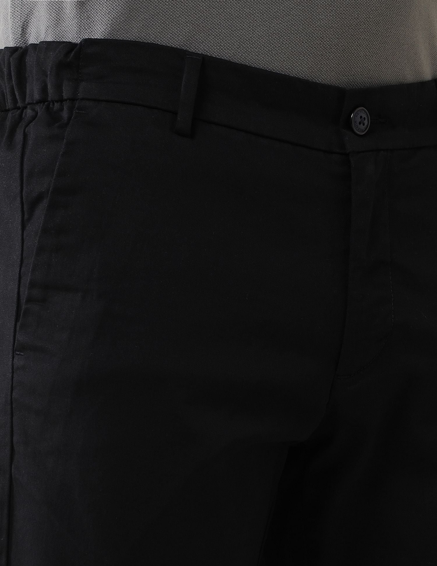 Elasticized Waist Slim Fit Trousers Black - U.S. POLO ASSN. | Large