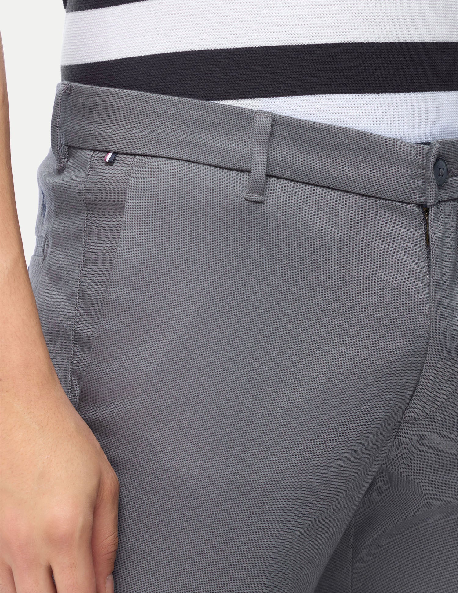 Denver Slim Fit Satin Trousers Dark Grey - U.S. Polo Assn. India | Large