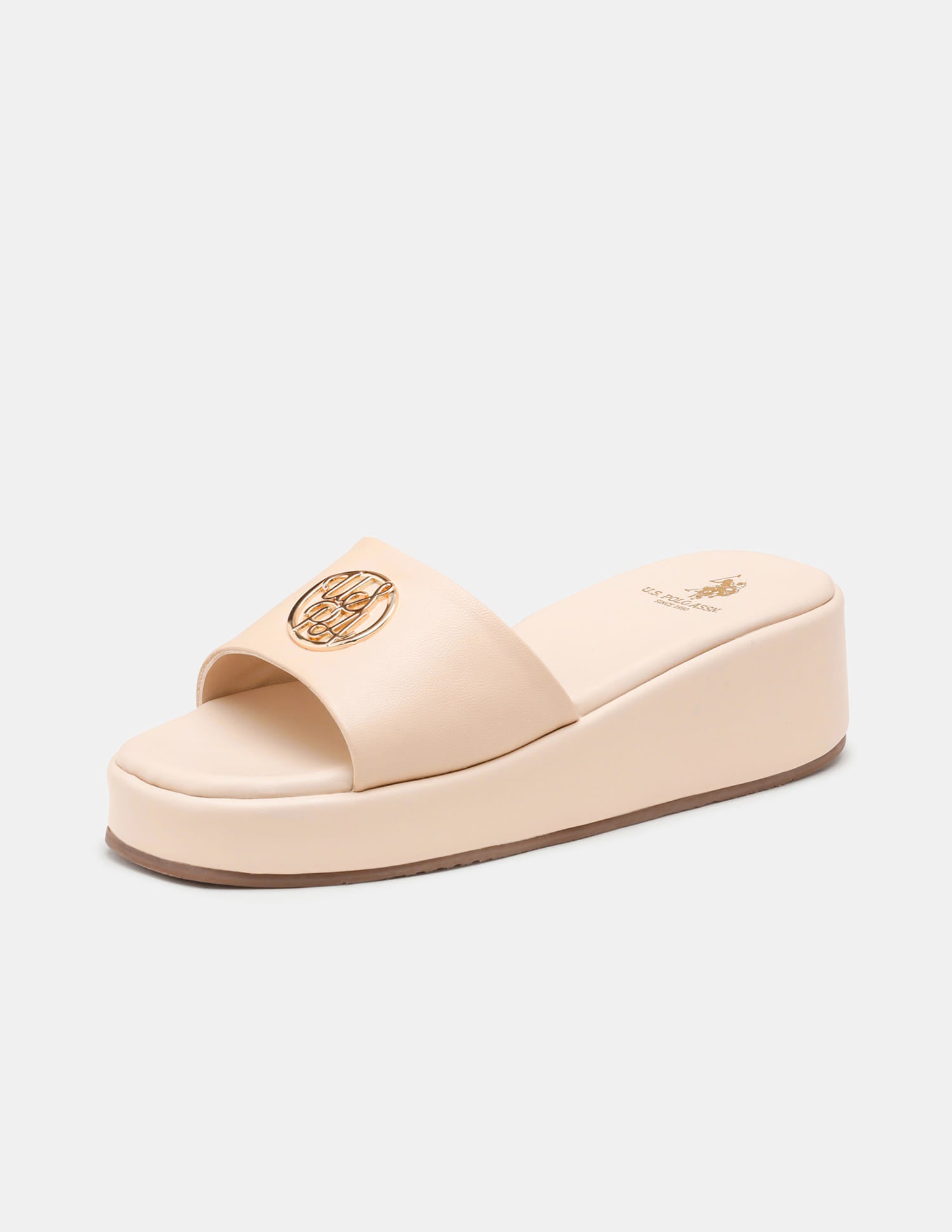 Women Broad Strap Nuri Platform Heels Nude - U.S. Polo Assn. India | Large