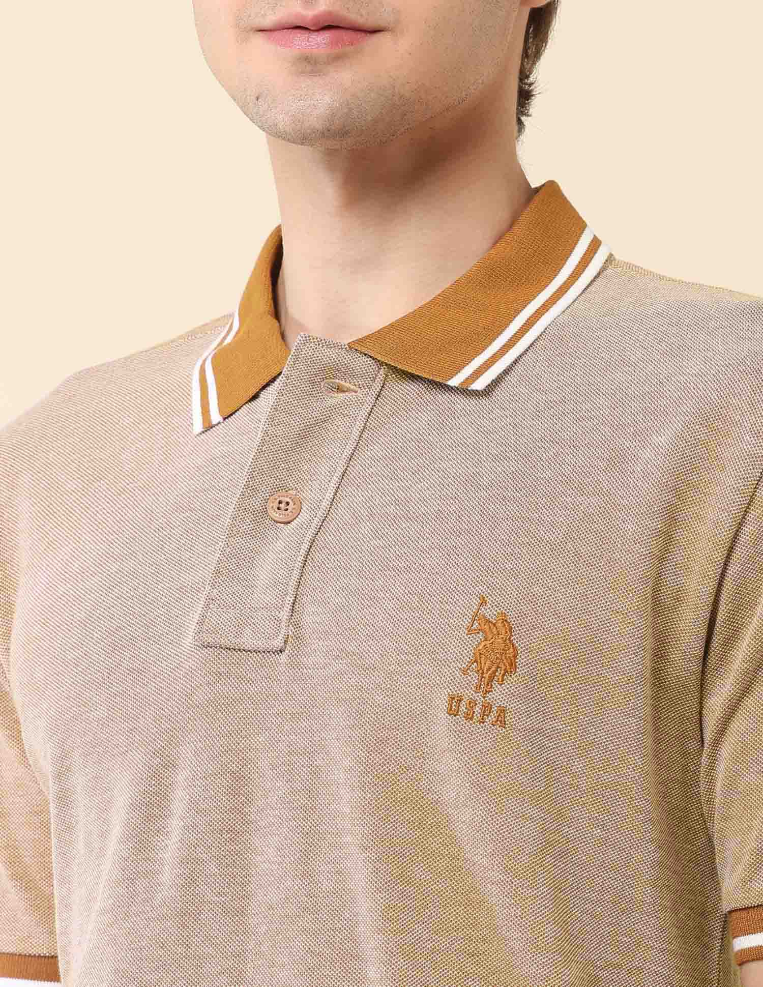 Heathered Classic Polo Shirt Mustard - U.S. POLO ASSN. | Large