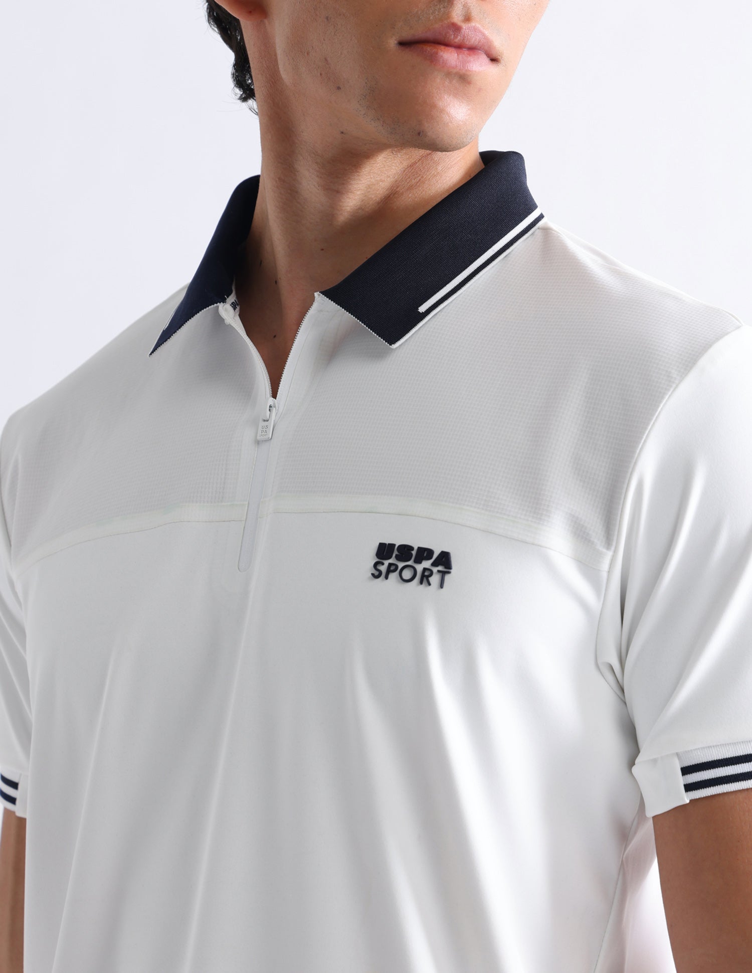 Solid Slim Fit Polo Shirt White - U.S. Polo Assn. India | Large