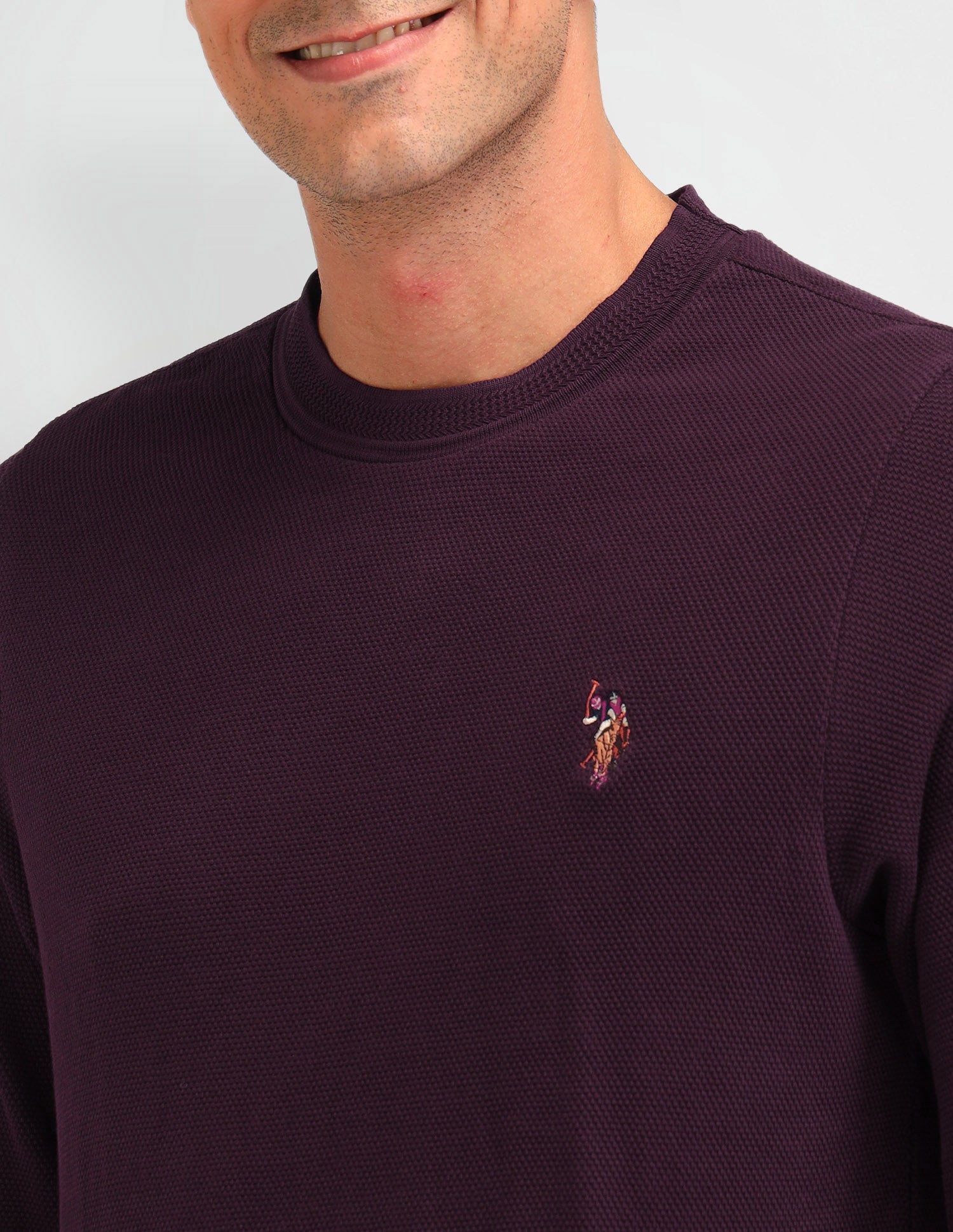 Solid Muscle Fit T-Shirt Ecru - U.S. Polo Assn. India | Large