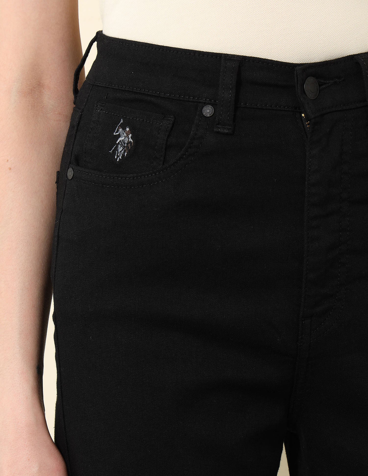 Ultra-High Rise Bootcut Jeans Rinse Black - U.S. POLO ASSN. | Large