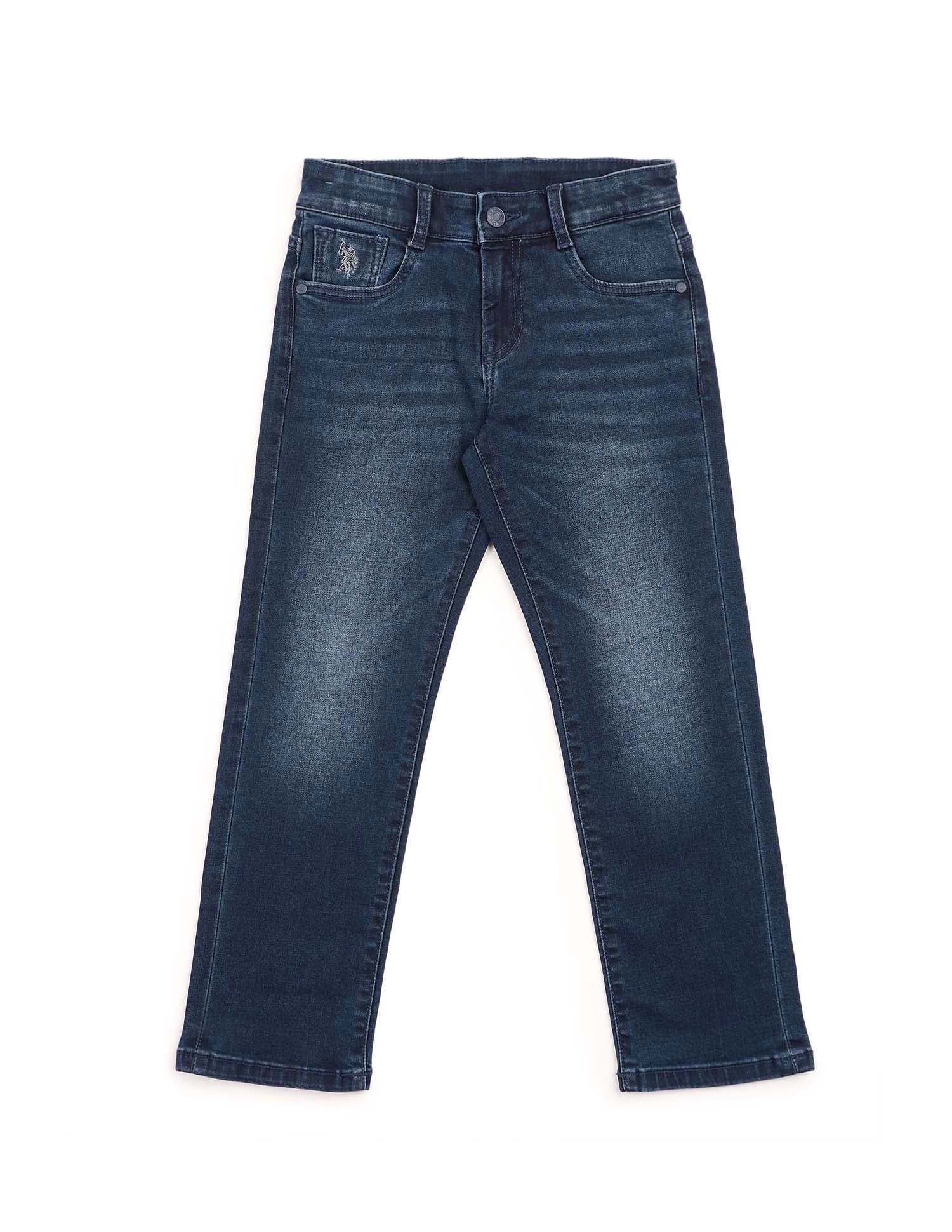 Boys Whiskered Relaxed Fit Jeans Dark Blue - U.S. POLO ASSN. | Large