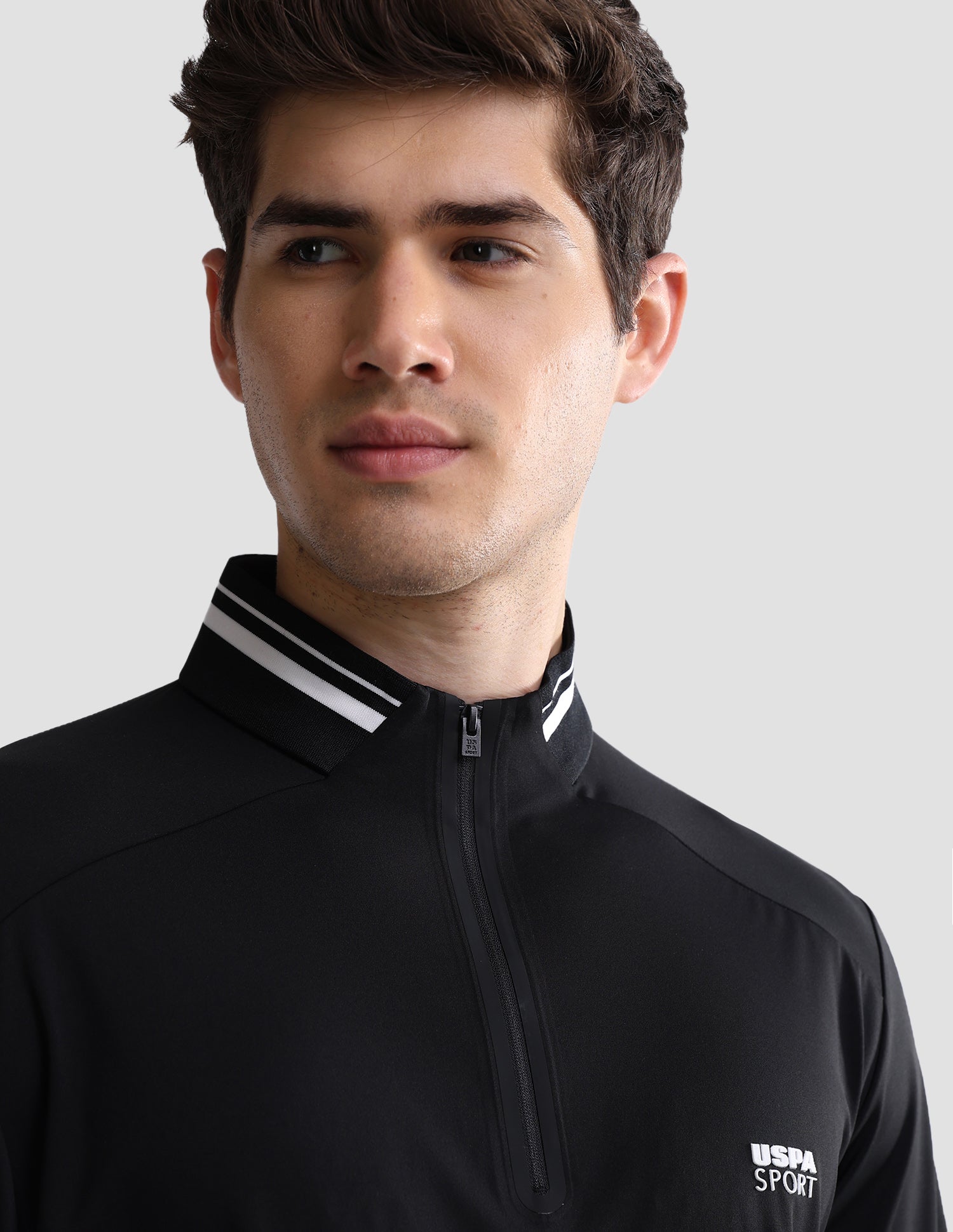 Solid Slim Fit Active Polo Shirt Black - U.S. Polo Assn. India | Large