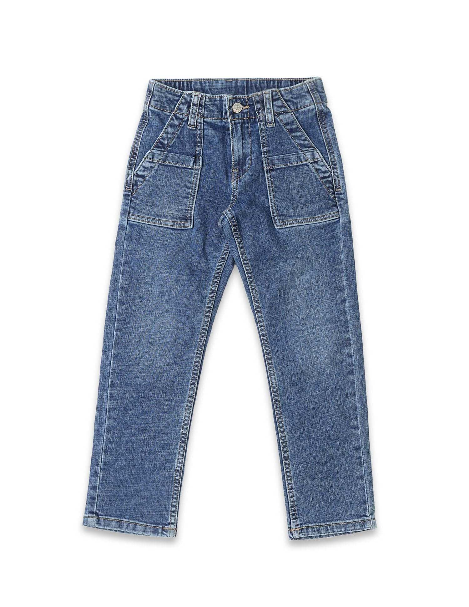 Boys Relaxed Fit Mid Rise Jeans Light Blue - U.S. POLO ASSN. | Large