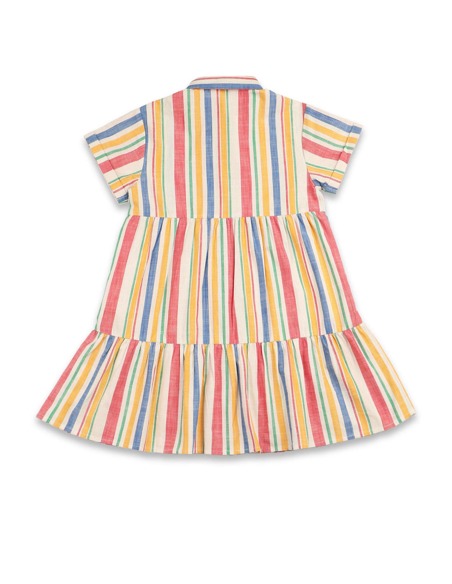 Girls Vertical Striped Lace A-Line Dress Multi-colour - U.S. POLO ASSN. | Large