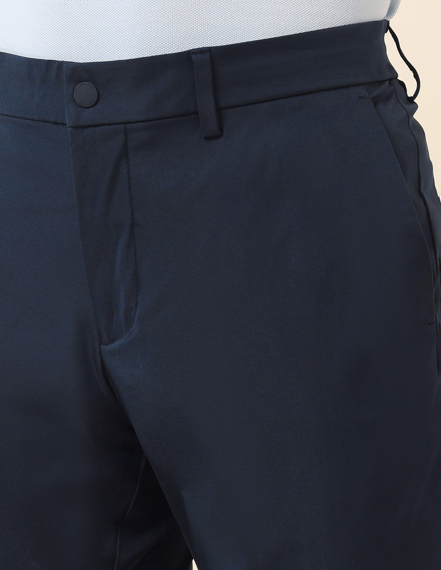 Solid Denver Slim Fit Trousers Navy - U.S. Polo Assn. India | Large