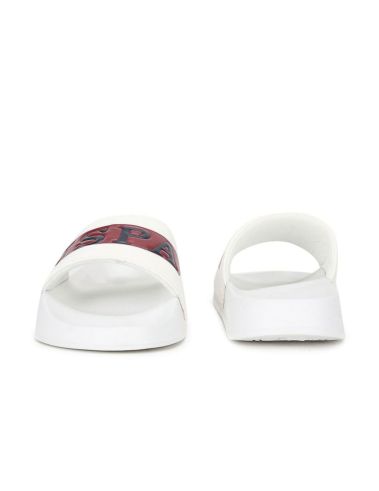 Men Brand Print Harvey 6.0 Slides White - U.S. Polo Assn. India | Large