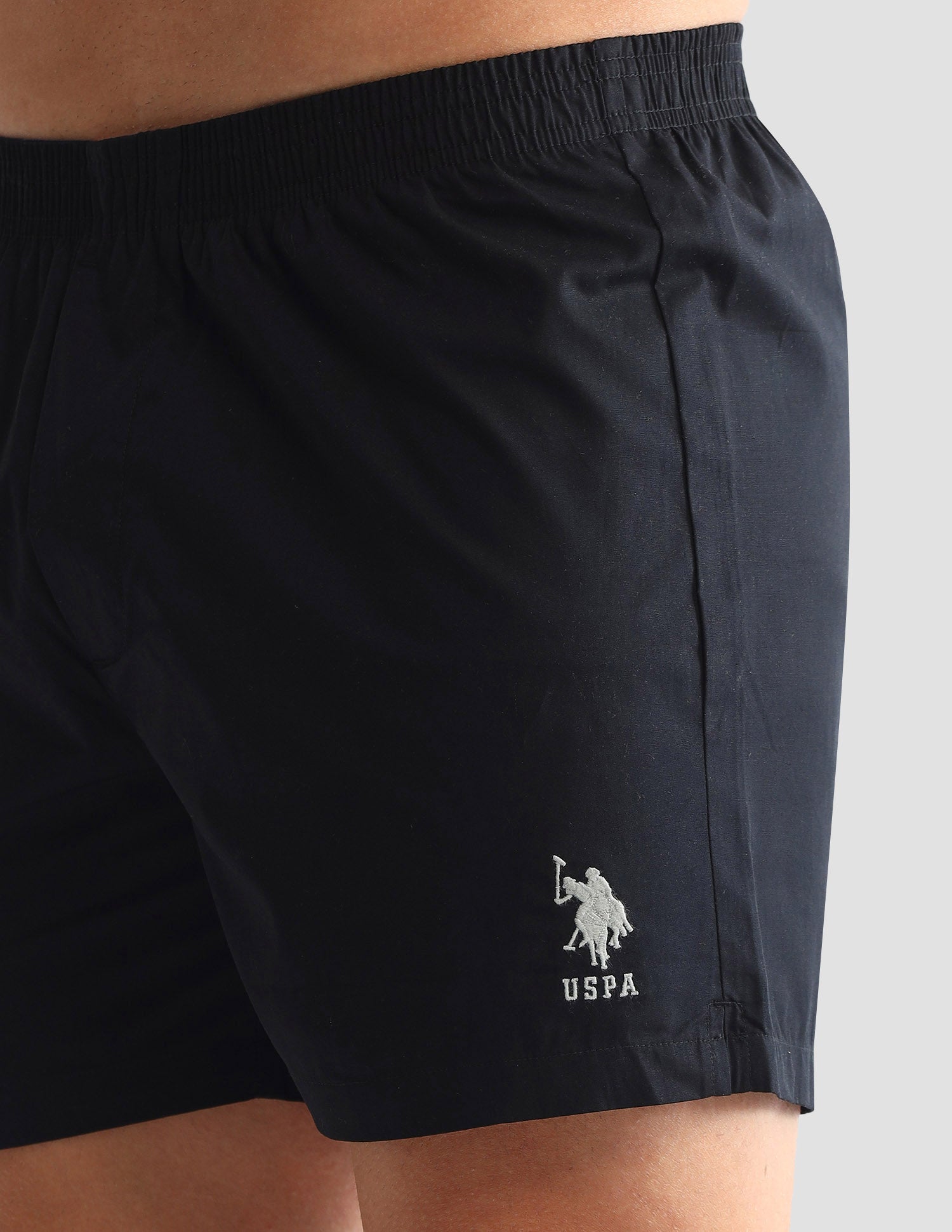 Solid Cotton OEX07 Boxers - Pack Of 1 Black - U.S. POLO ASSN. | Large