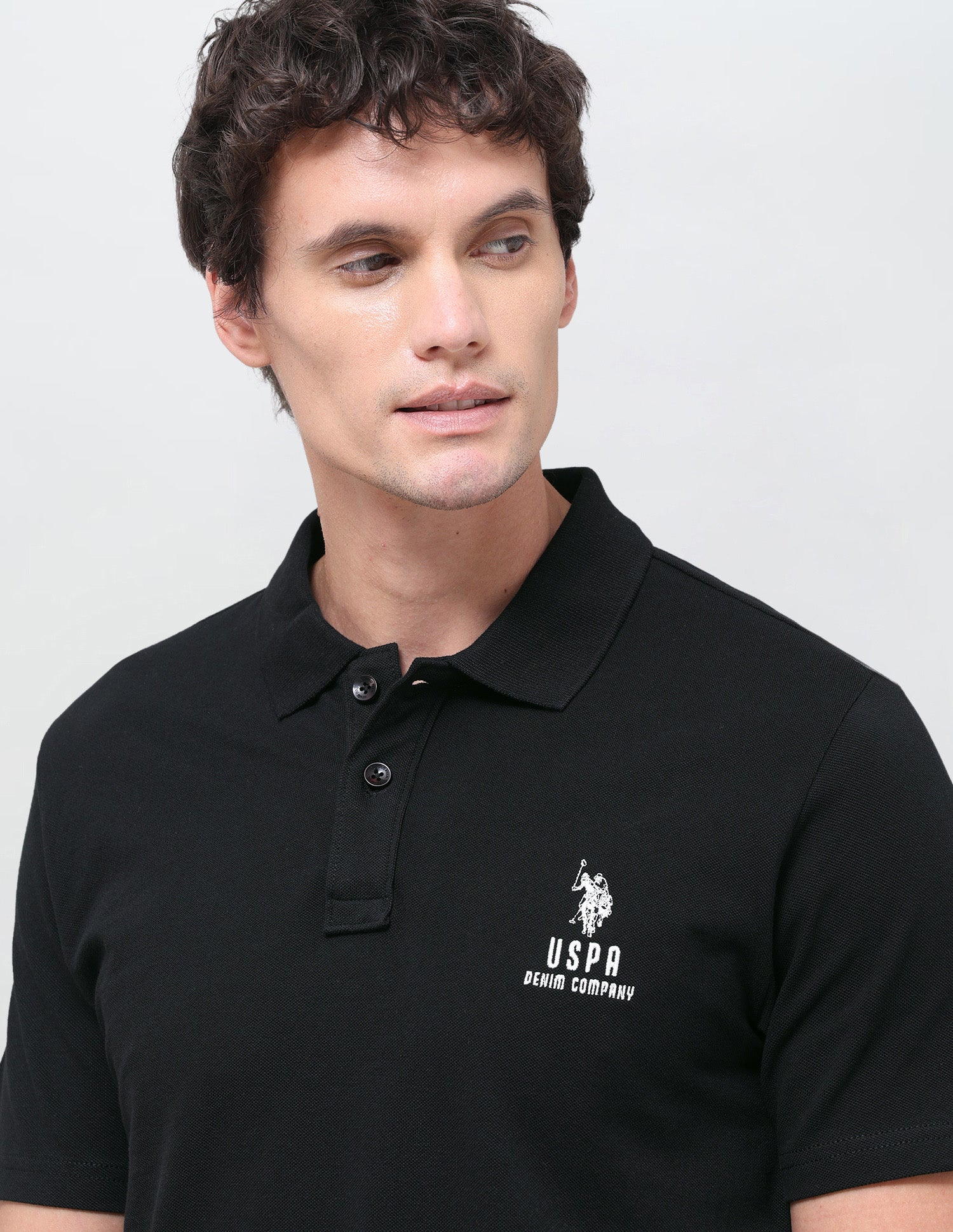Solid Slim Fit Polo Shirt Black - U.S. Polo Assn. India | Large