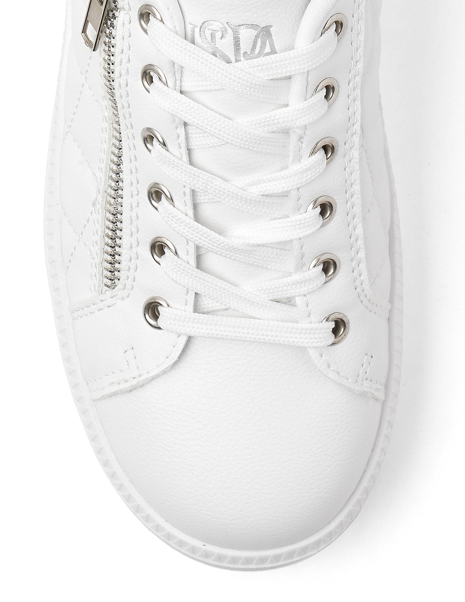 Textured Gabriella Metallic Logo Sneakers White - U.S. POLO ASSN. | Large