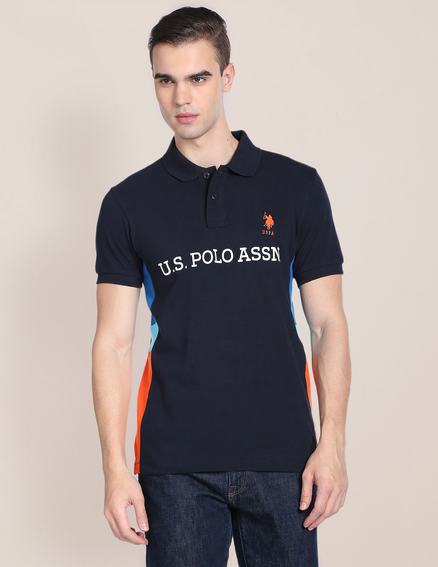 Iconic Number Cotton Polo Shirt Navy - U.S. Polo Assn. India | Large