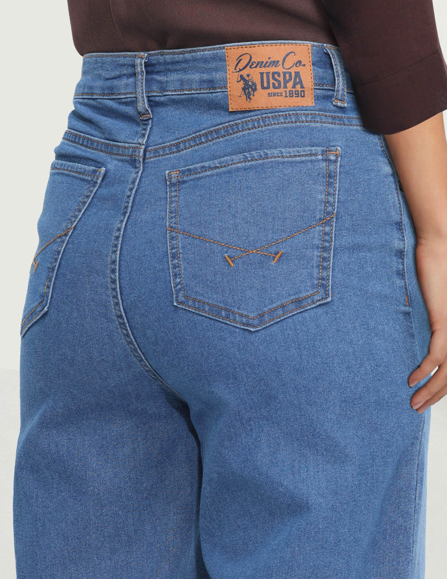 High Rise Wide Leg Fit Jeans Blue - U.S. Polo Assn. India | Large