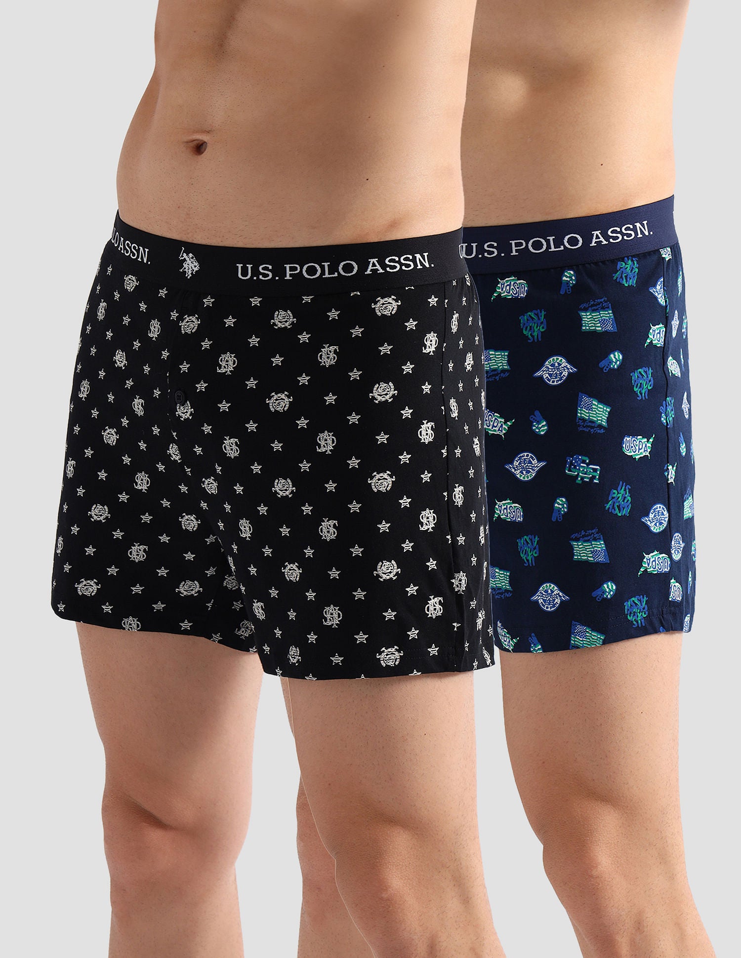 Comfort Regular Fit Solid OEX09 Boxers - Pack of 2 Black and Navy - U.S. POLO ASSN. | Large