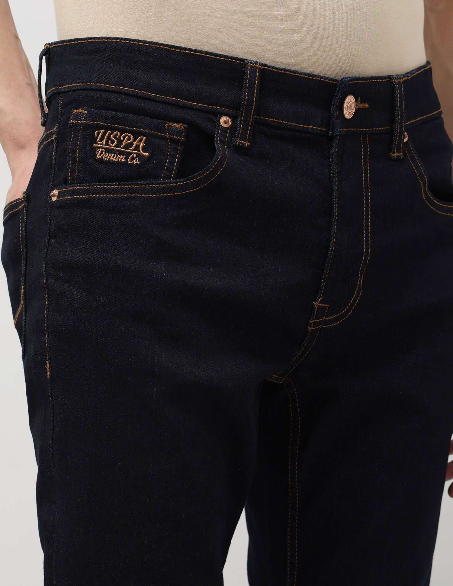 Brandon Slim Tapered Fit Blue Jeans Dark Indigo - U.S. POLO ASSN. | Large