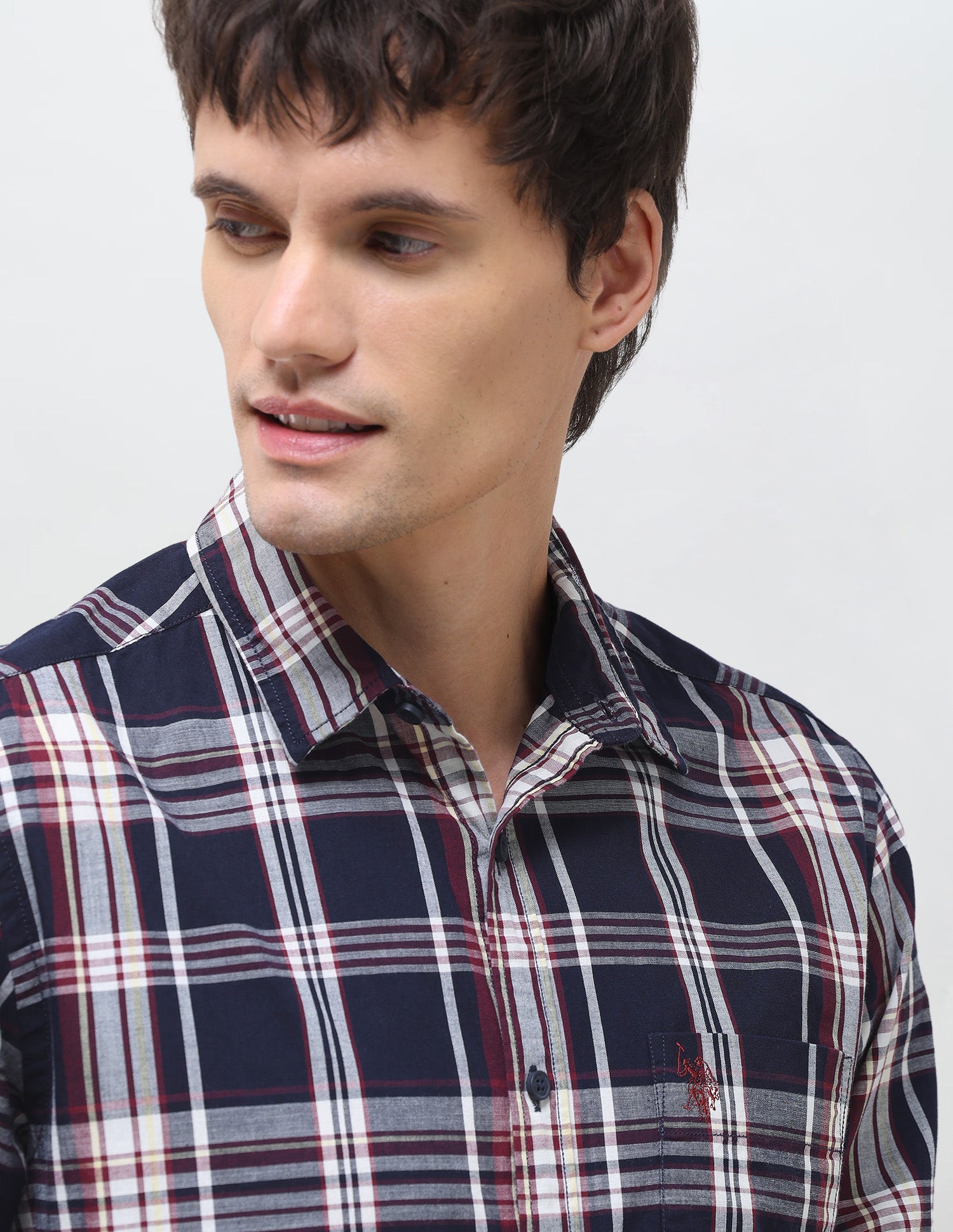Plaid Checked Regular Fit Shirt Navy - U.S. Polo Assn. India | Large