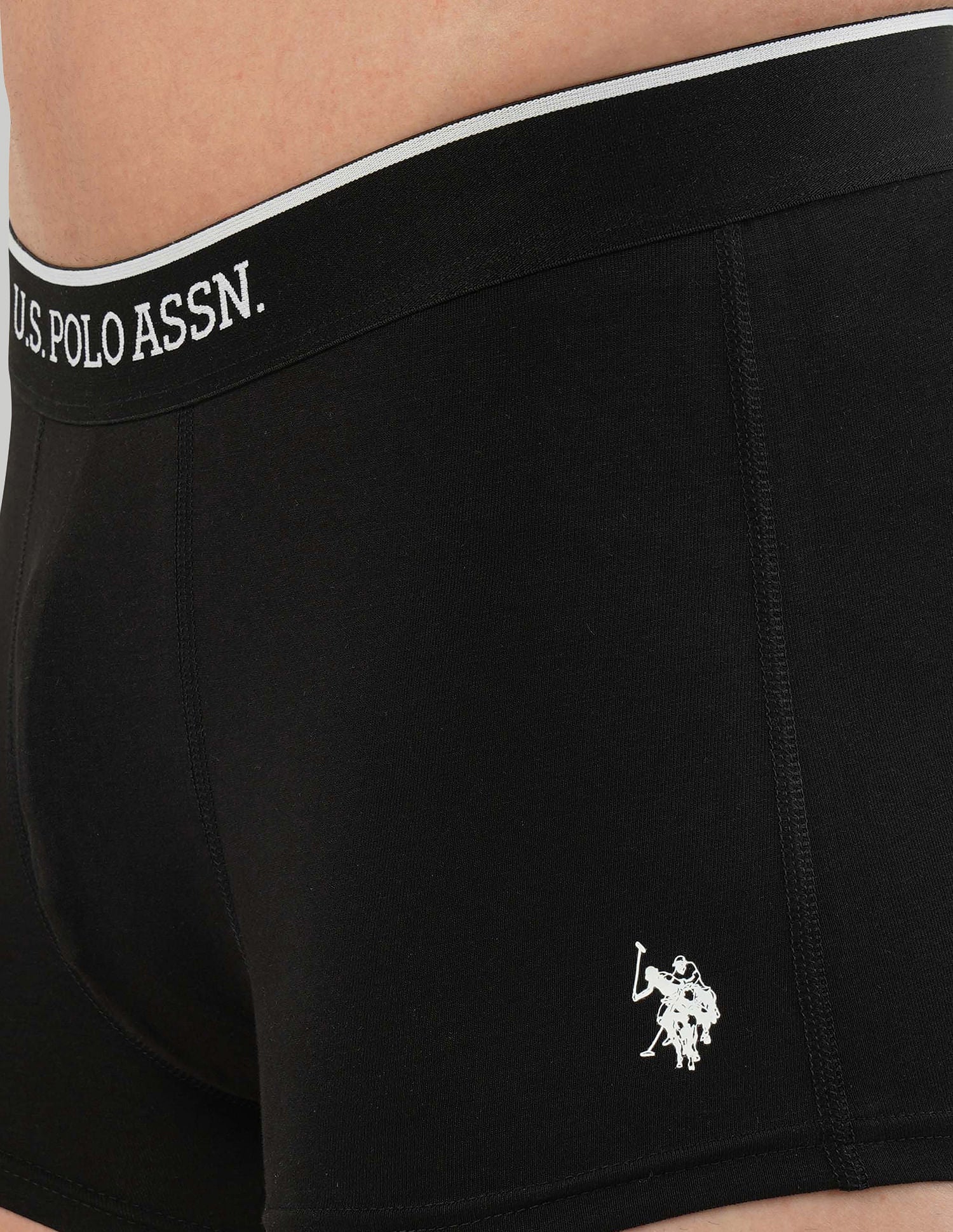 Antibacterial Solid ET004 Trunks - Pack Of 2 Black and Blue - U.S. POLO ASSN. | Large