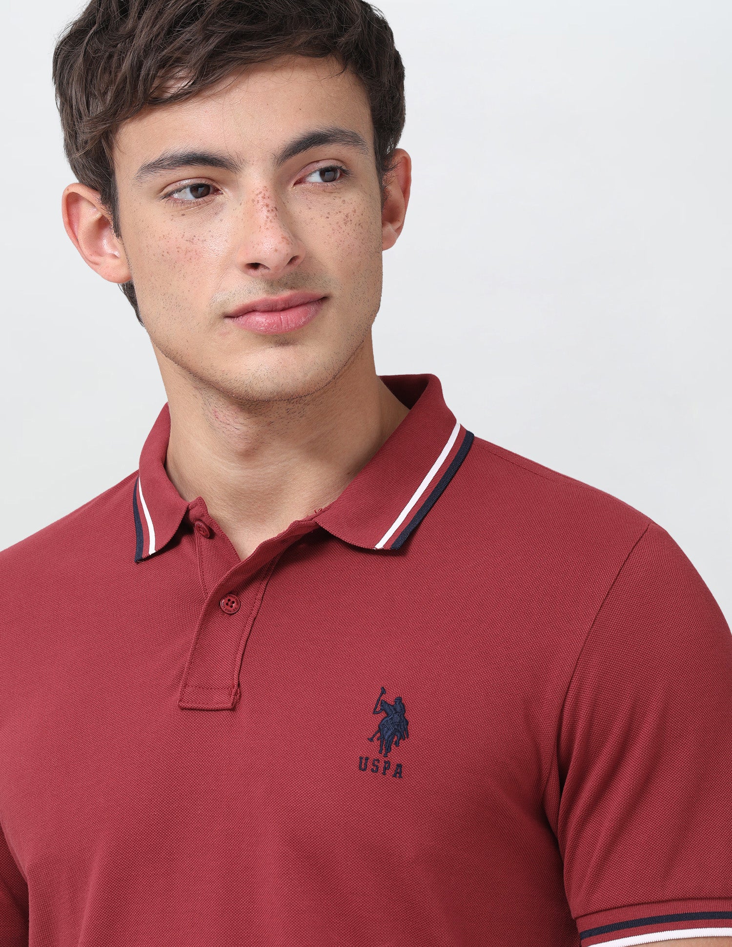 Solid Regular Fit Polo Shirt Red - U.S. Polo Assn. India | Large