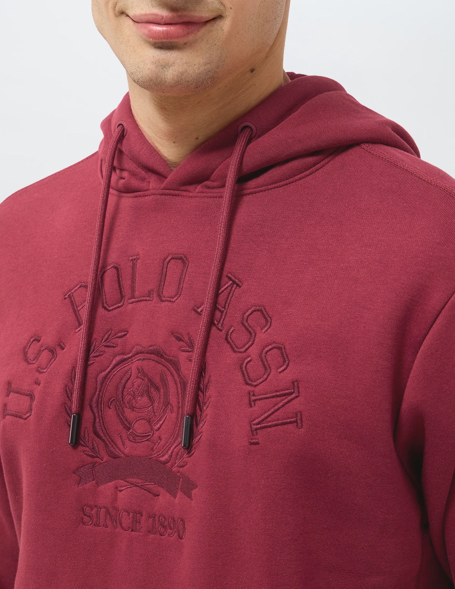 Brand Embroidered Regular Fit Sweatshirt Maroon - U.S. POLO ASSN. | Large