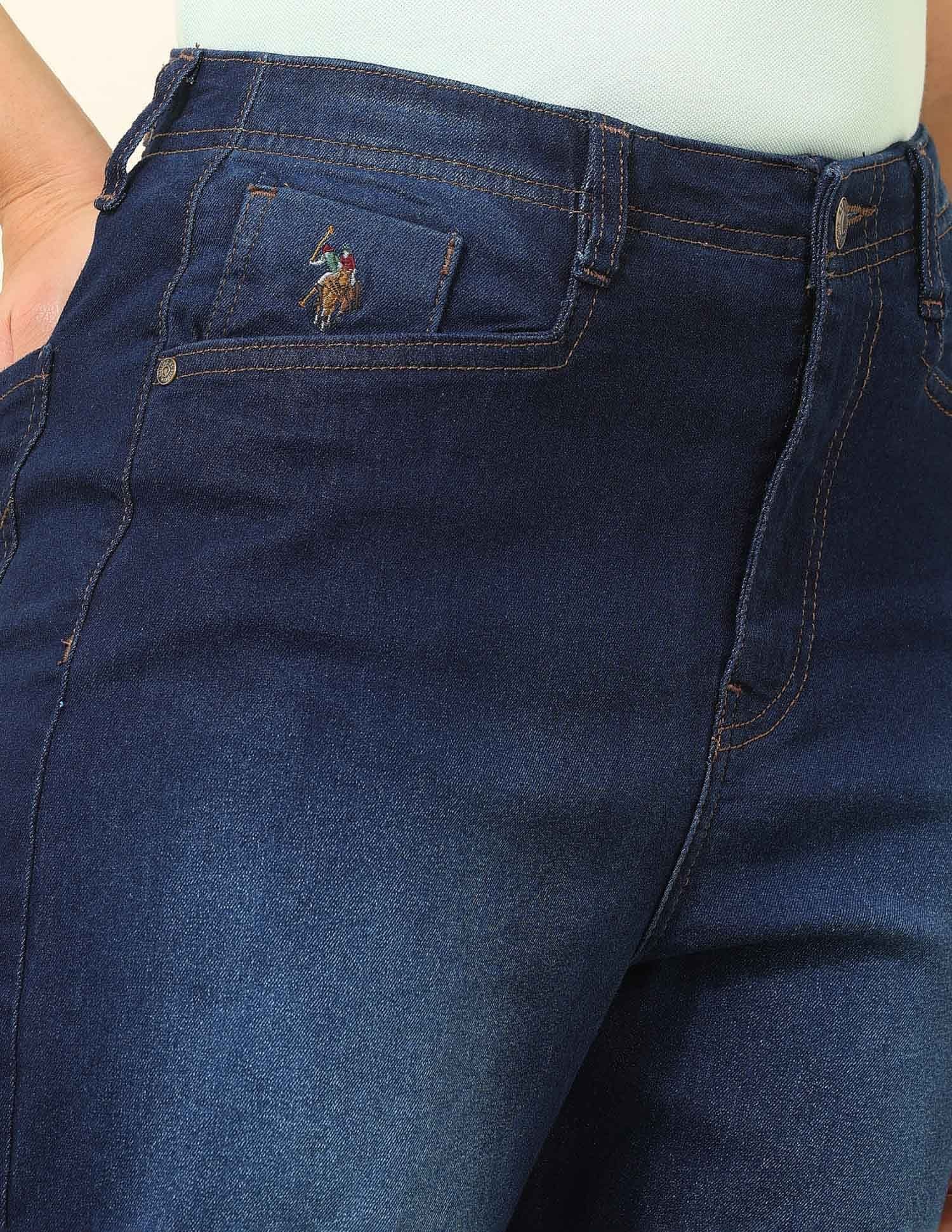 High Rise Carrot Fit Jeans Dark Blue - U.S. Polo Assn. India | Large