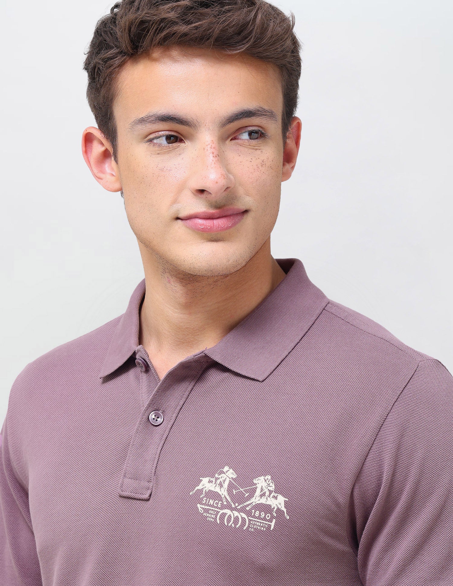 Graphic Brand Printed Slim Fit Polo Shirt Dark Pink - U.S. Polo Assn. India | Large