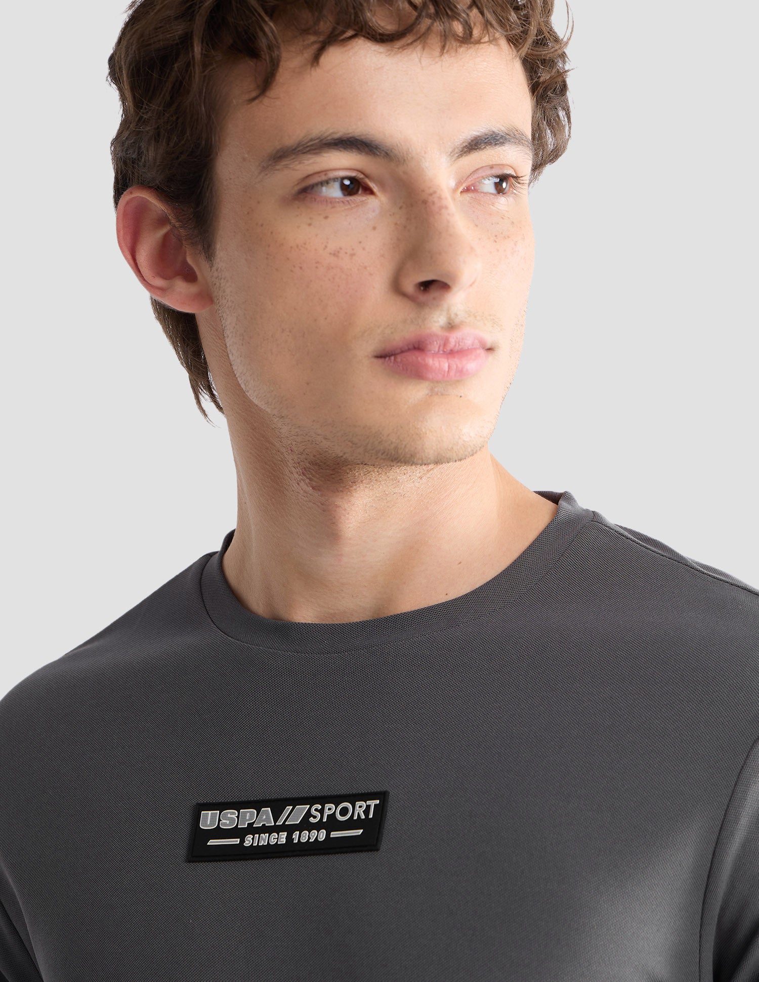 Solid Slim Fit Active T-Shirt Dark Grey - U.S. Polo Assn. India | Large