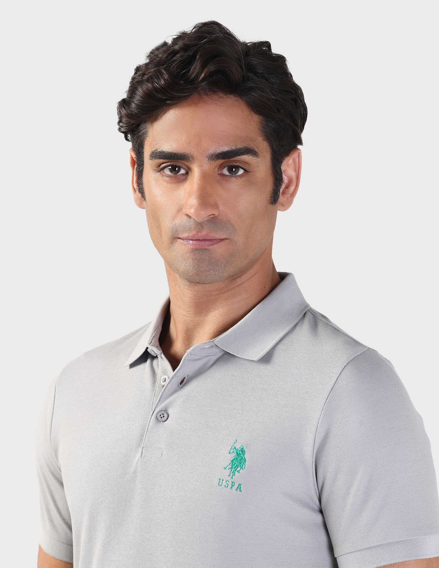 Liquid Cotton Slim Polo Shirt Grey - U.S. POLO ASSN. | Large