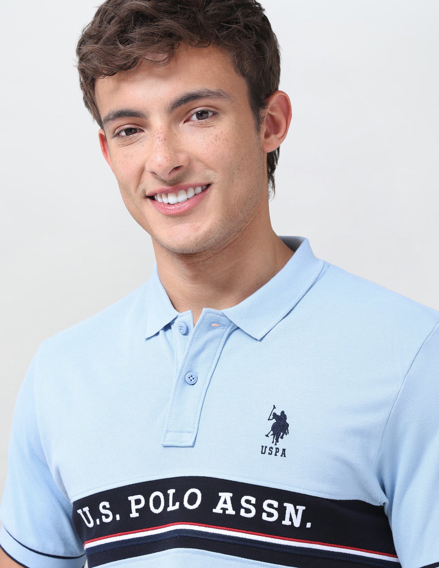 Brand Embroidered Regular Fit Polo Shirt Light Blue - U.S. Polo Assn. India | Large