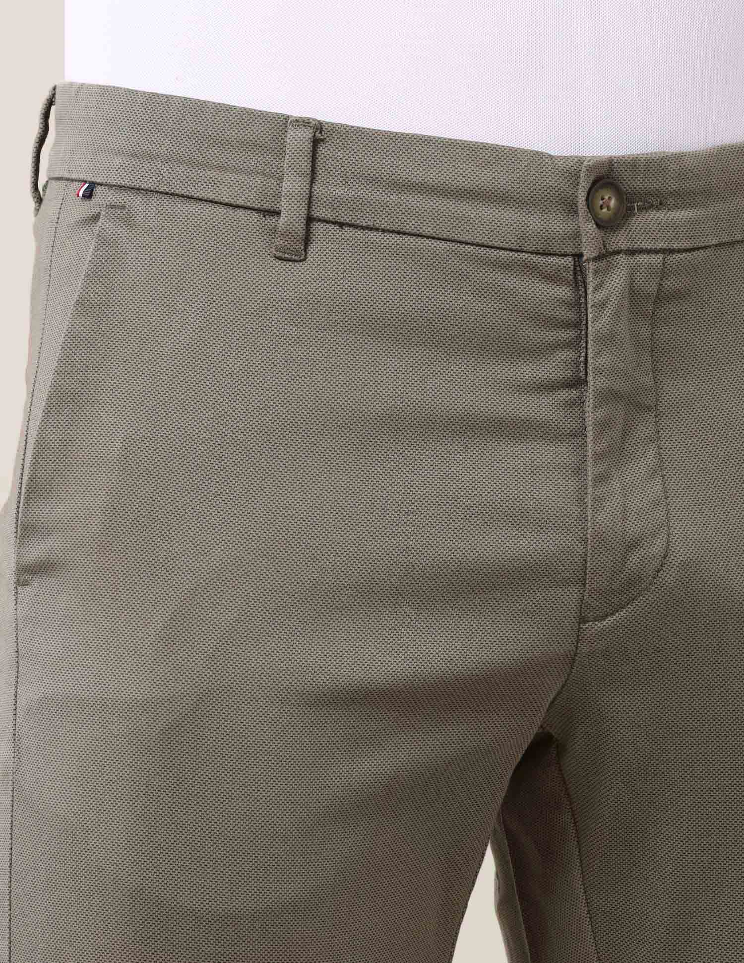 Austin Slim Fit Solid Trousers Olive - U.S. Polo Assn. India | Large