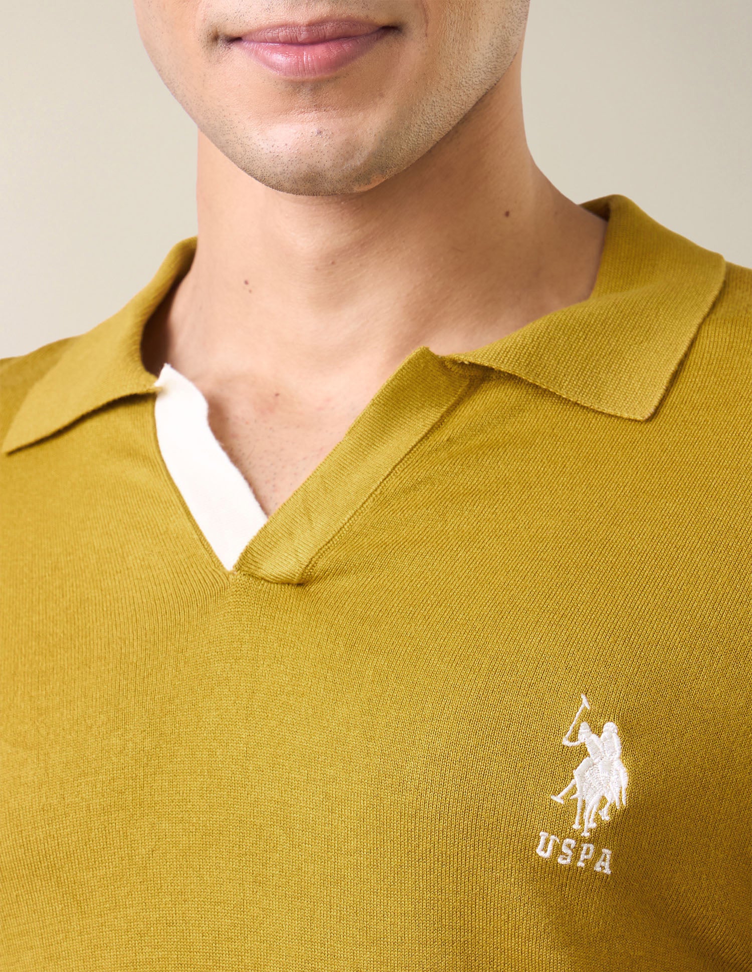 Solid Slim Fit Polo Shirt Dark Yellow - U.S. Polo Assn. India | Large