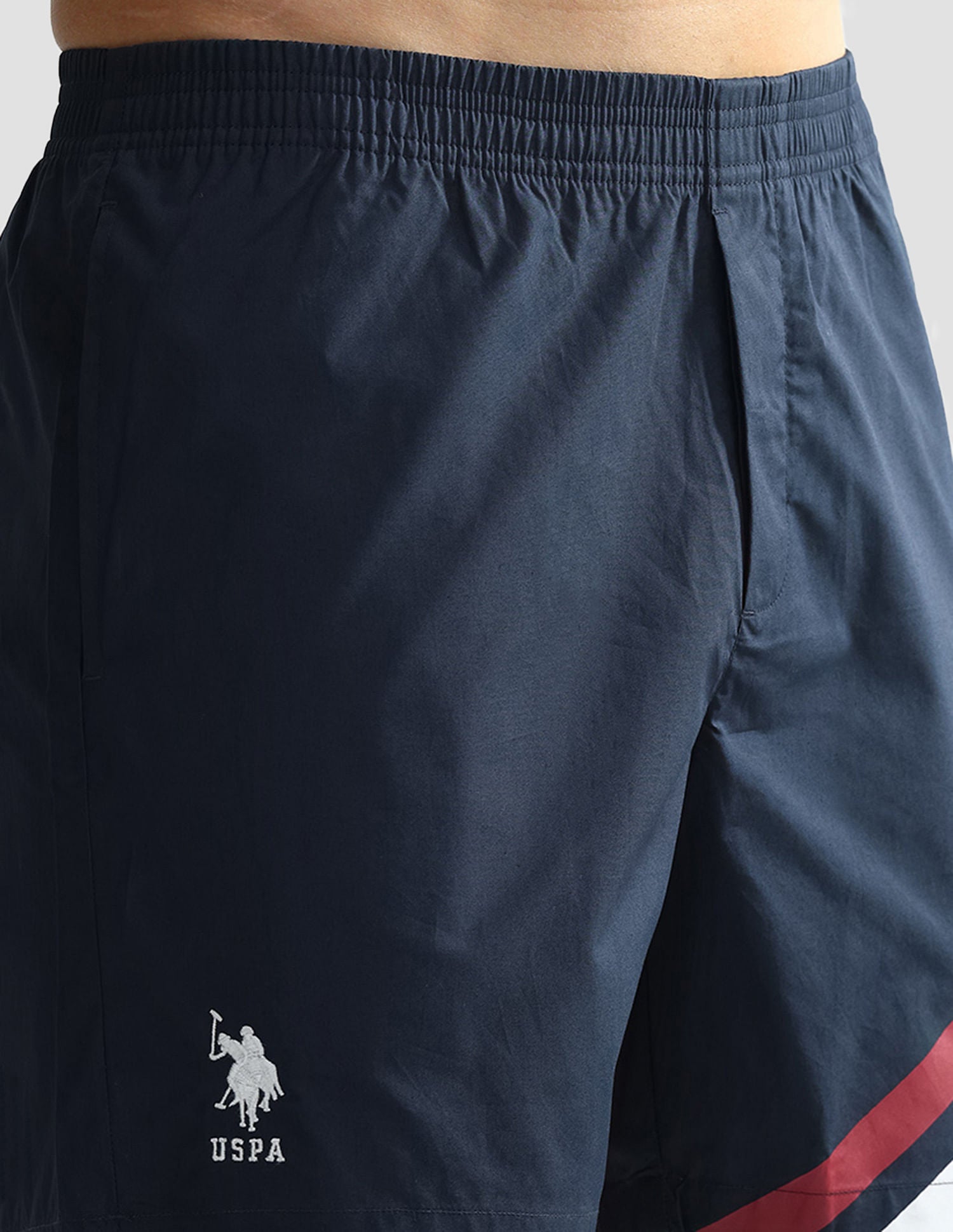 Mid Rise Solid OEX06 Shorts - Pack Of 1 Navy Paneled - U.S. POLO ASSN. | Large