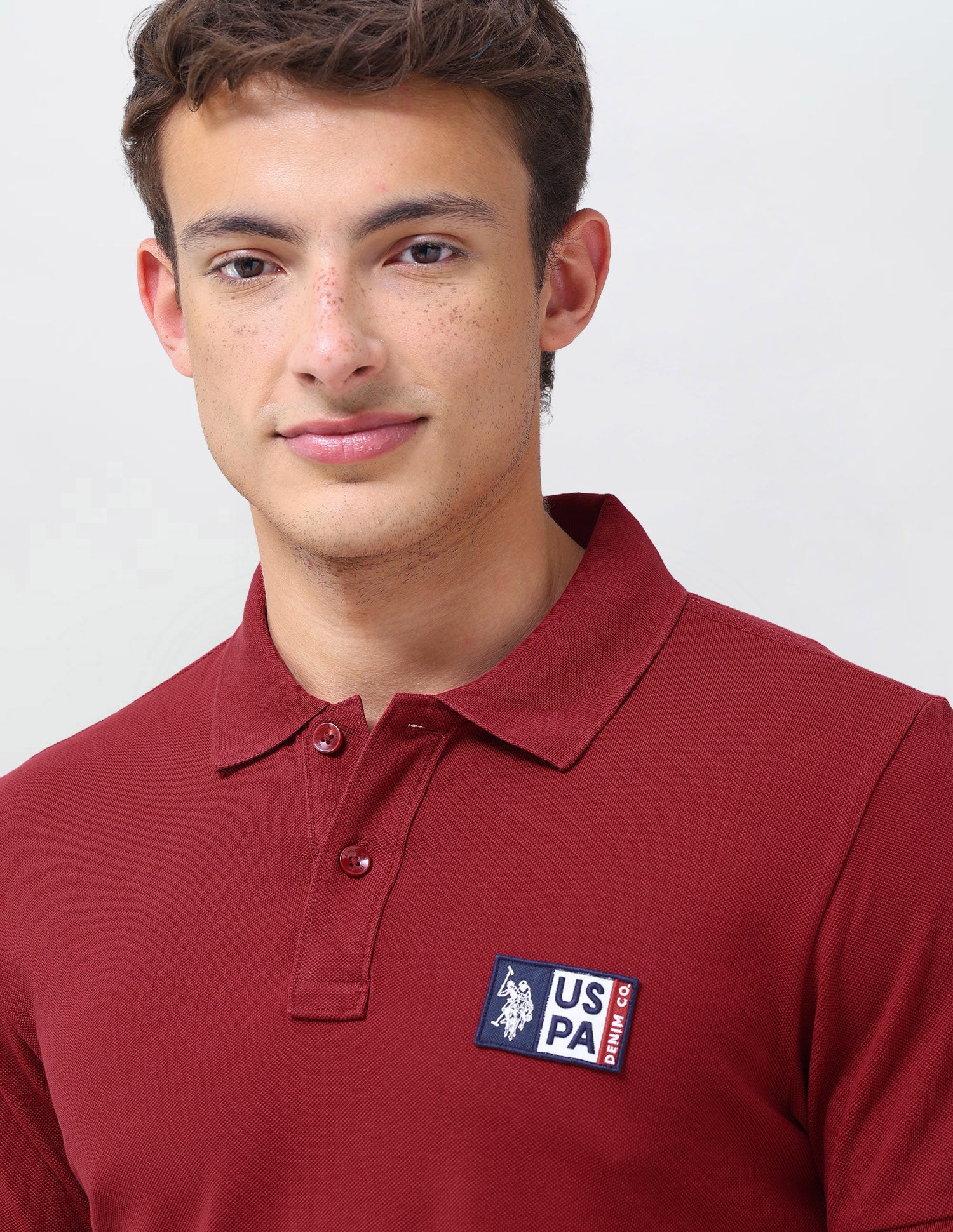 Solid Slim Fit Polo Shirt Red - U.S. Polo Assn. India | Large