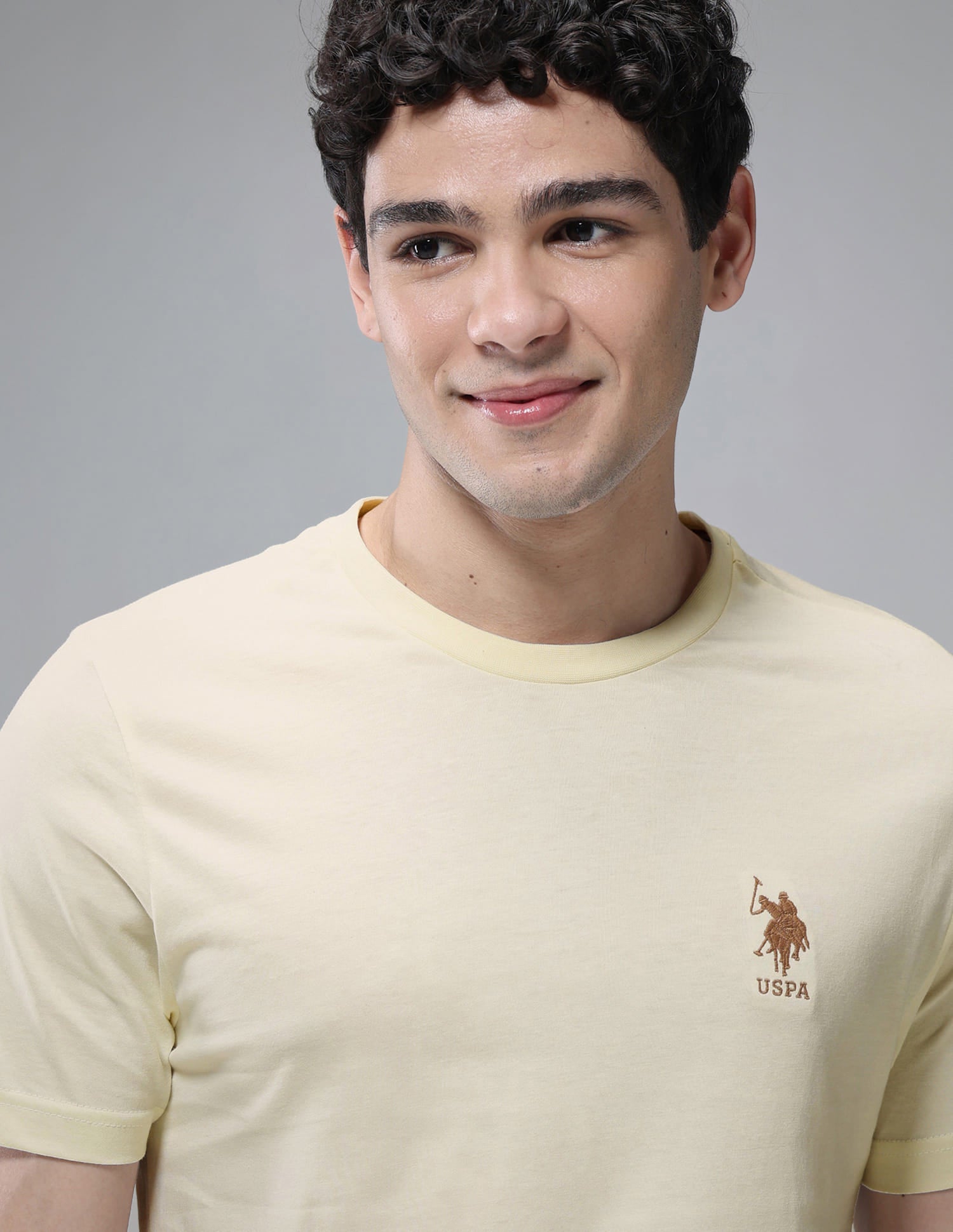 Pure Cotton Comfort Fit I633 Lounge T-Shirt - Pack Of 1 Off White - U.S. Polo Assn. India | Large