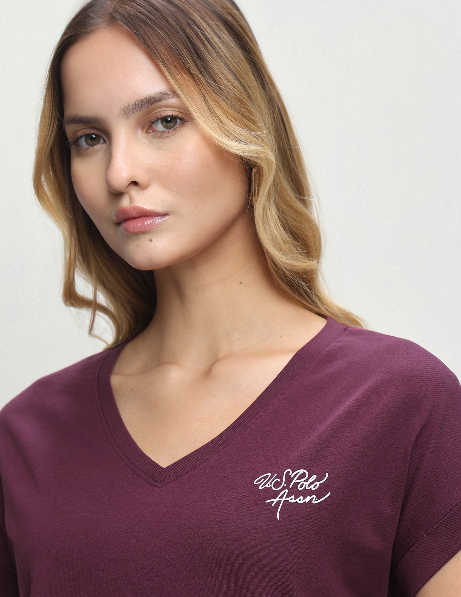 Solid Regular Fit T-Shirt Wine - U.S. Polo Assn. India | Large