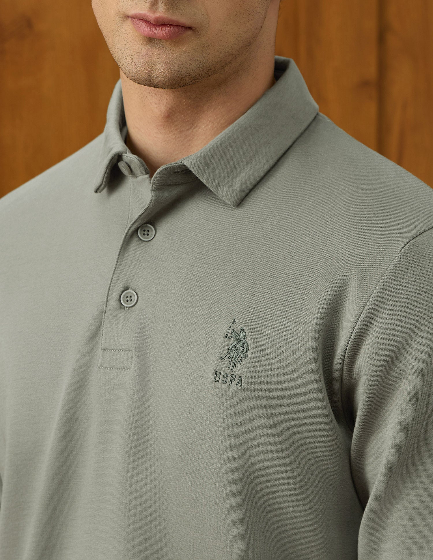 Solid Equestrian Aisle Theater Sweatshirt Light Olive - U.S. POLO ASSN. | Large