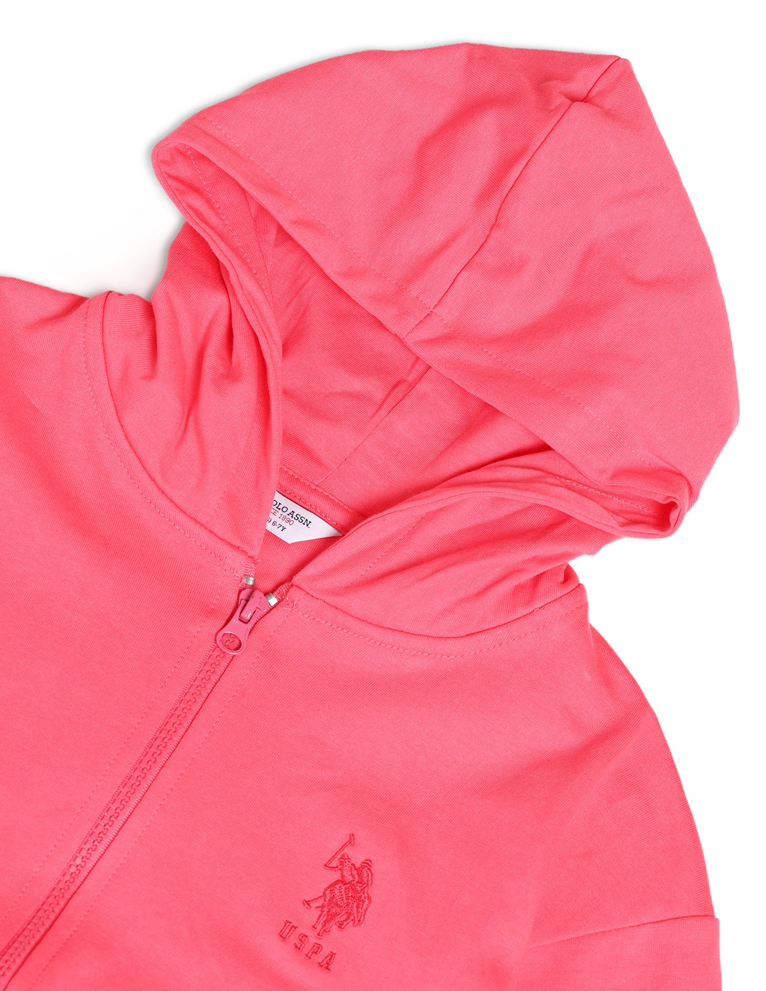 Girls Solid Regular Fit Sweatshirt Pink - U.S. POLO ASSN. | Large